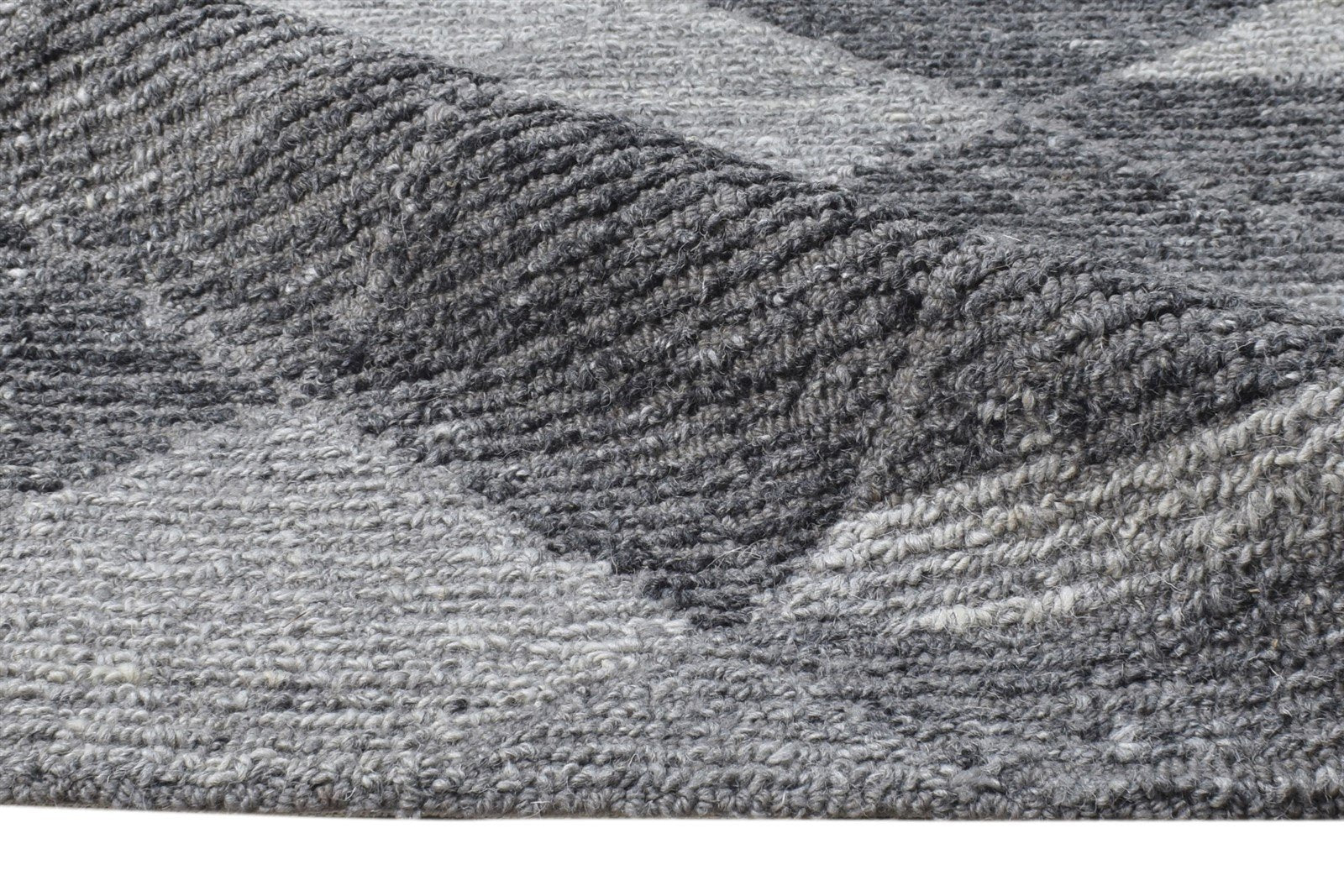 Hand Tufted Charcoal Wool Rug 2' X 3' Modern Scandinavian Diamond Small Carpet Area Rug