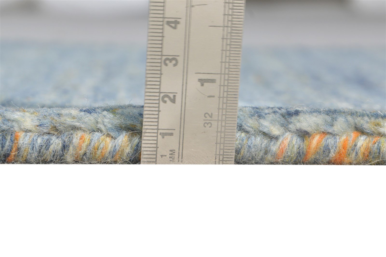 Handloom Blue Wool Rug 2' X 3' Modern Agra Grass Trellis Small Carpet Area Rug