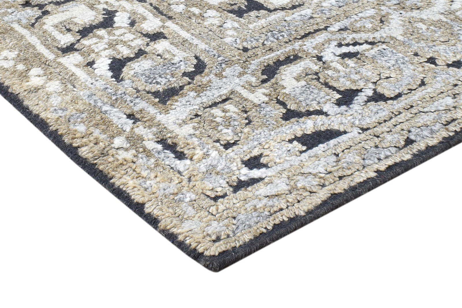 Wool Black Rug 2' X 3' Persian Hand Knotted Bijar Oriental Small Carpet Area Rug