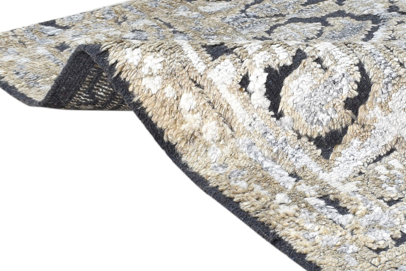 Wool Black Rug 2' X 3' Persian Hand Knotted Bijar Oriental Small Carpet Area Rug