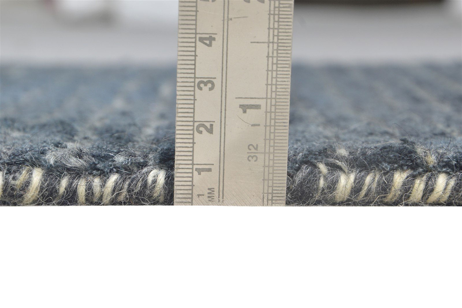 Handloom Black Wool / Silk Rug 2' X 3' Modern Scandinavian Striped Small Carpet Area Rug