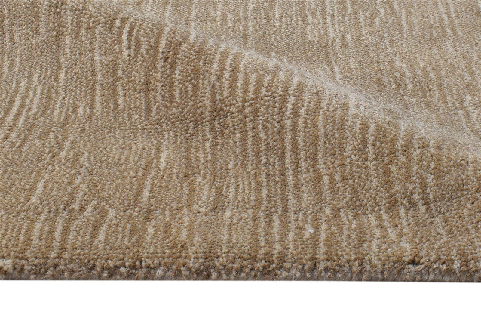 Brown Wool / Jute Rug 2' X 3' Modern Handloom Scandinavian Abstract Small Carpet Area Rug