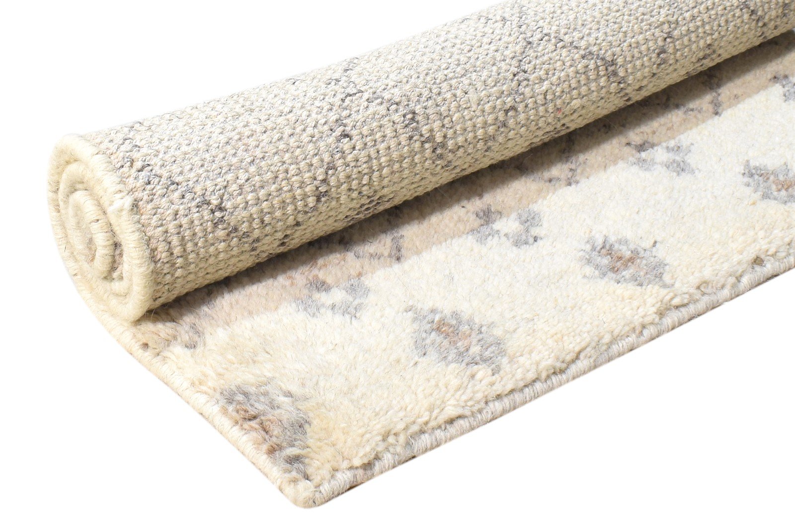 Wool Cream Rug 2' X 3' Modern Hand Knotted Moroccan Modern Small Carpet Area Rug
