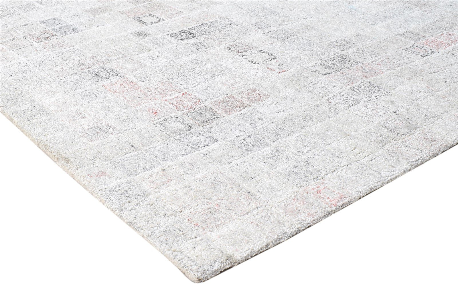 Hand Tufted Grey Pet Yarn Rug 8' X 10' Modern Scandinavian Abstract Large Carpet Area Rug
