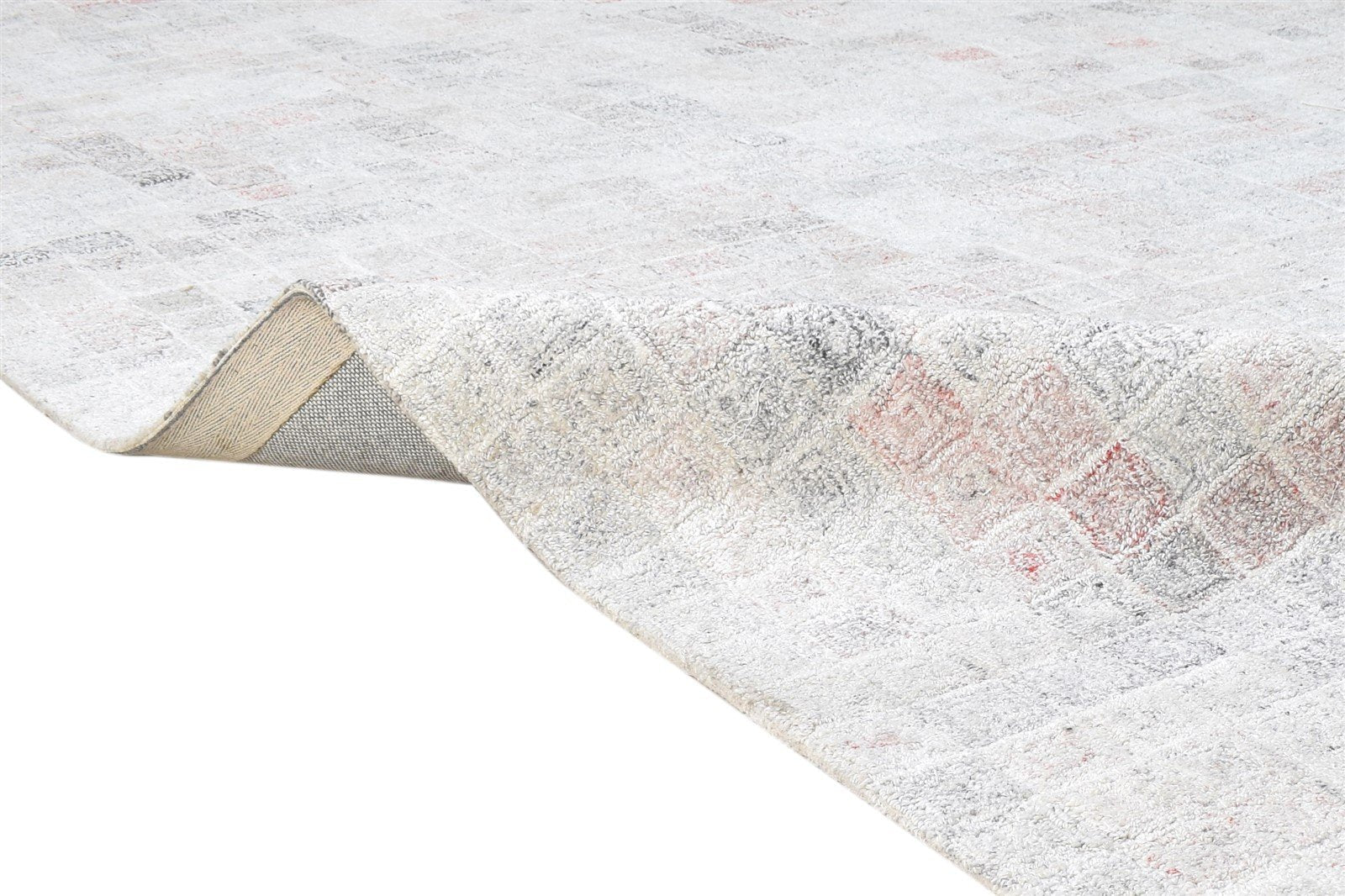Hand Tufted Grey Pet Yarn Rug 8' X 10' Modern Scandinavian Abstract Large Carpet Area Rug