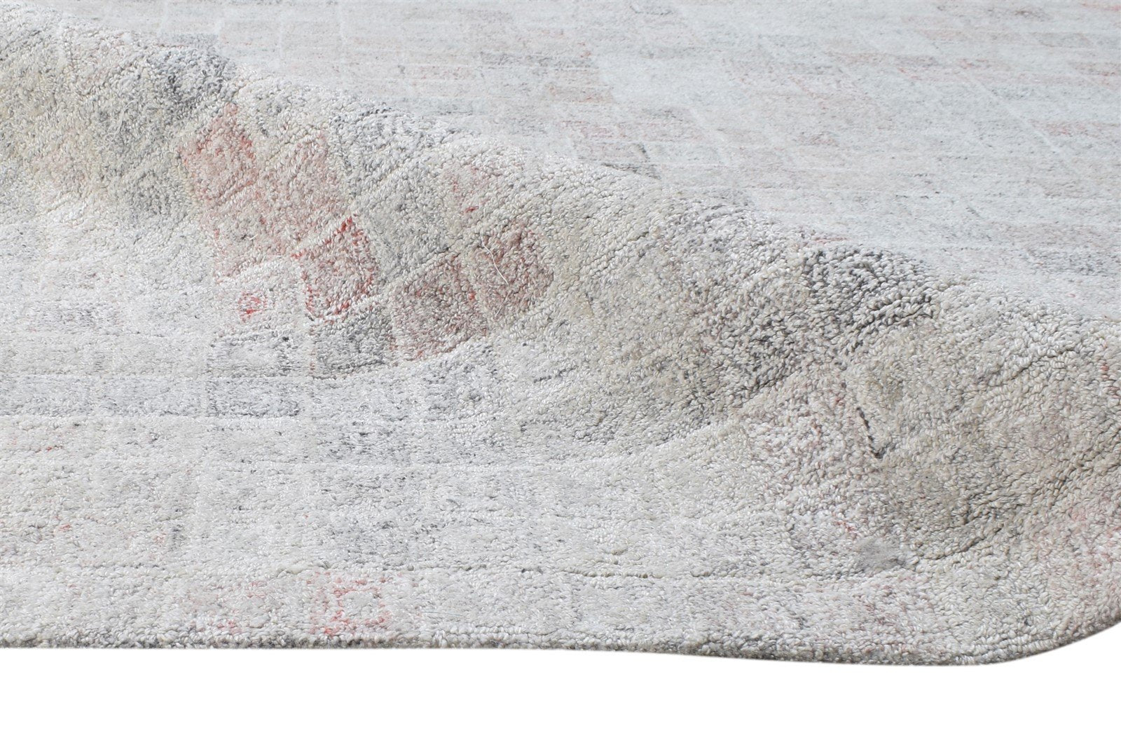 Hand Tufted Grey Pet Yarn Rug 8' X 10' Modern Scandinavian Abstract Large Carpet Area Rug