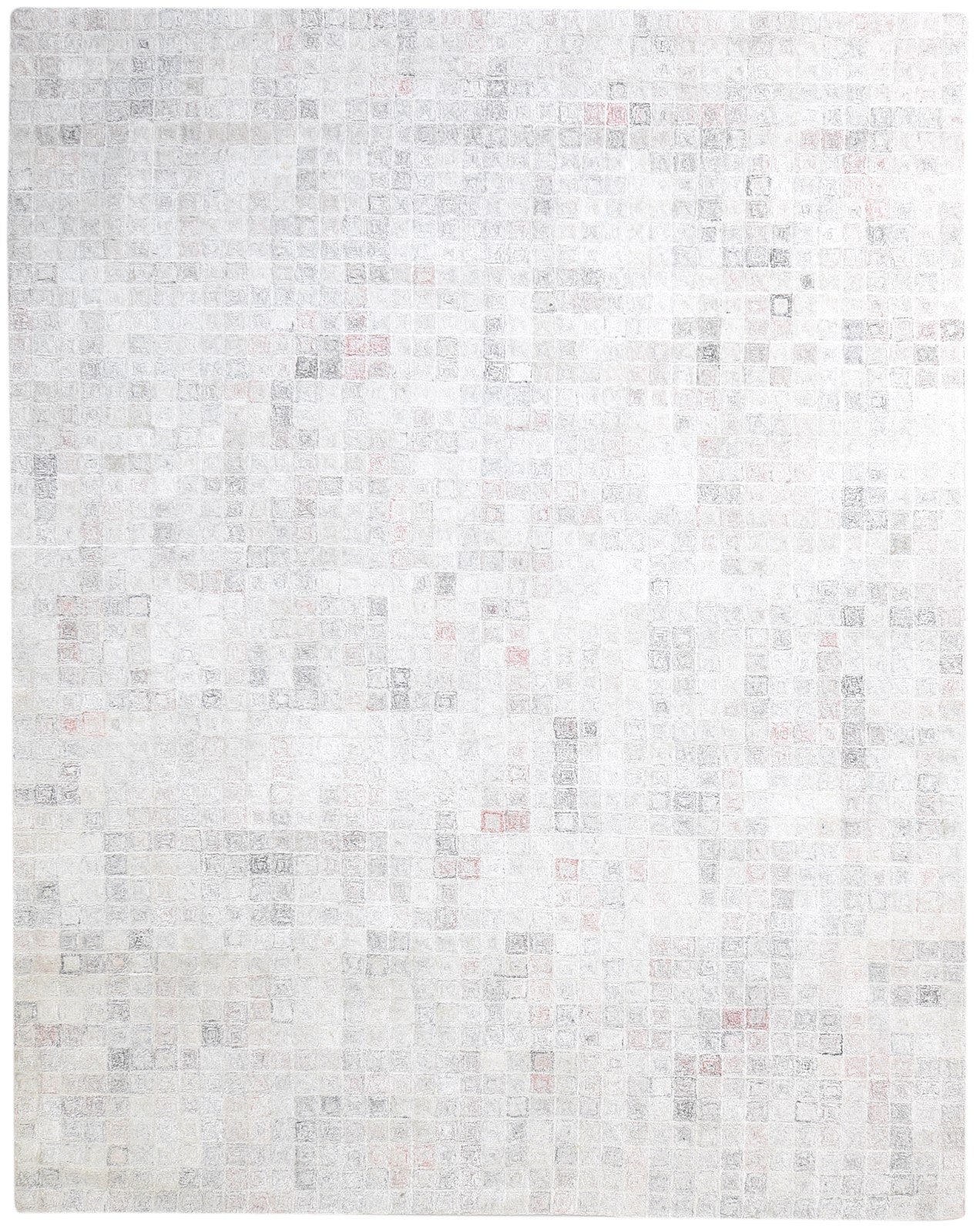 Hand Tufted Grey Pet Yarn Rug 8' X 10' Modern Scandinavian Abstract Large Carpet Area Rug