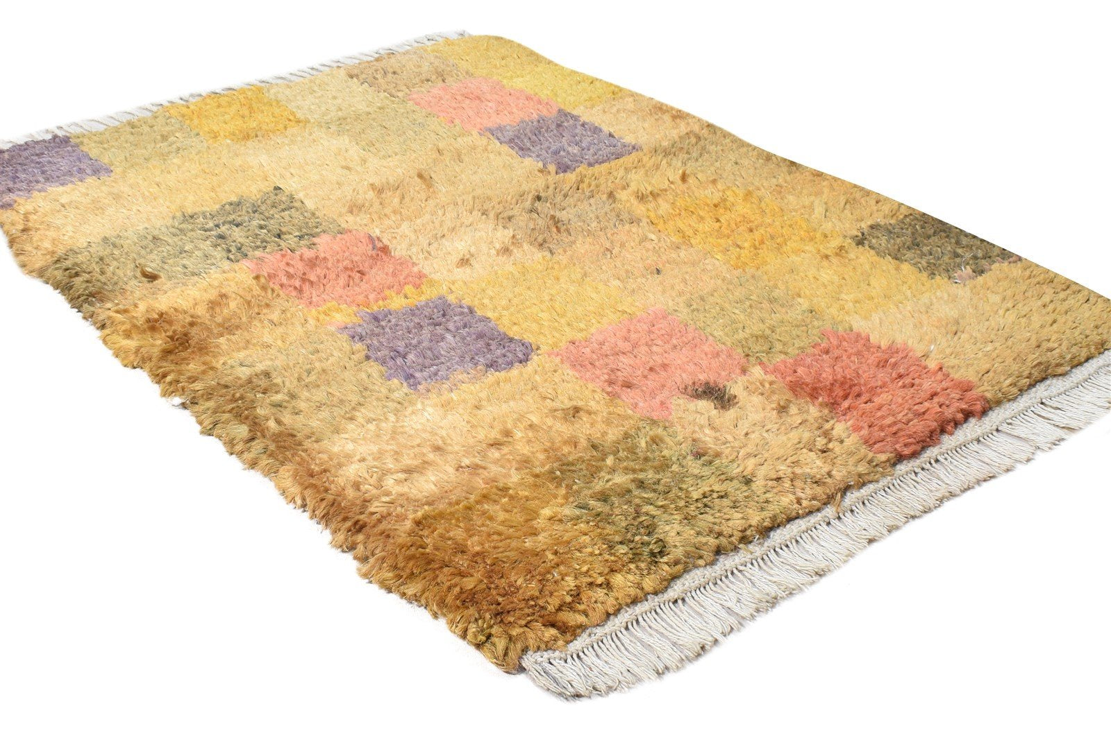 2X3 Rug Hemp Multi Color Modern Hand Knotted Scandinavian Geometric Small Carpet Area Rug