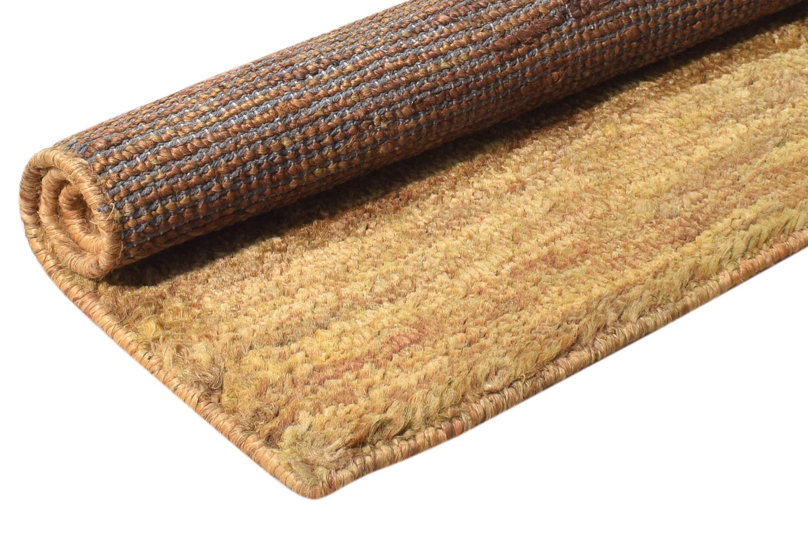 Hemp Brown Rug 2' X 3' Modern Hand Knotted Scandinavian Solid Small Carpet Area Rug