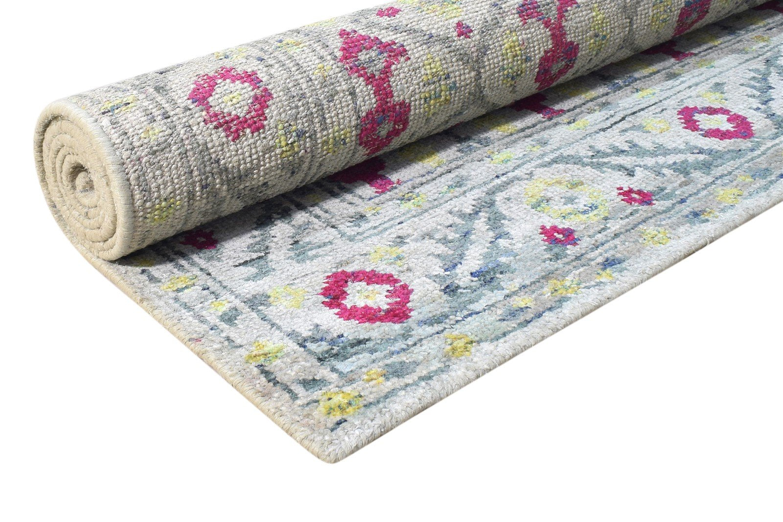 5' X 8' Rug Silk Grey Persian Hand Knotted Bokhara Oriental Room Size Carpet Area Rug
