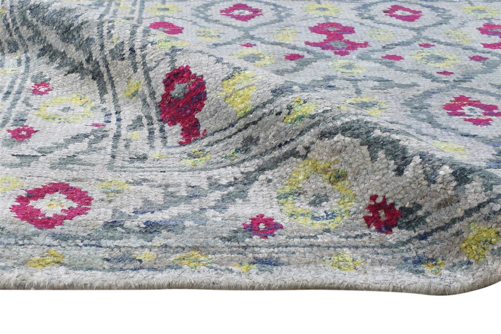 5' X 8' Rug Silk Grey Persian Hand Knotted Bokhara Oriental Room Size Carpet Area Rug
