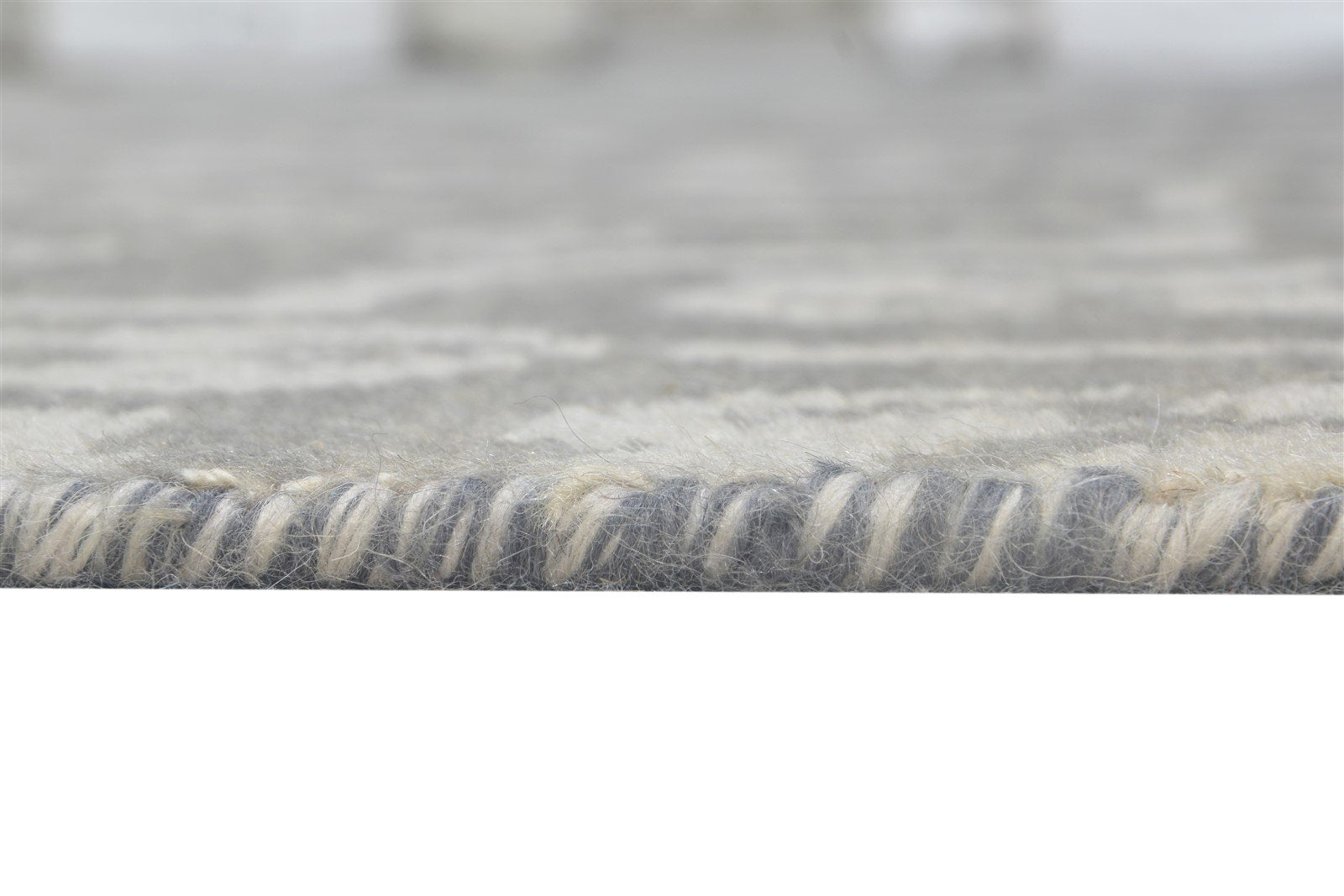 Hand Knotted Grey Wool Rug 5' X 7' Modern European Damask Room Size Carpet Area Rug
