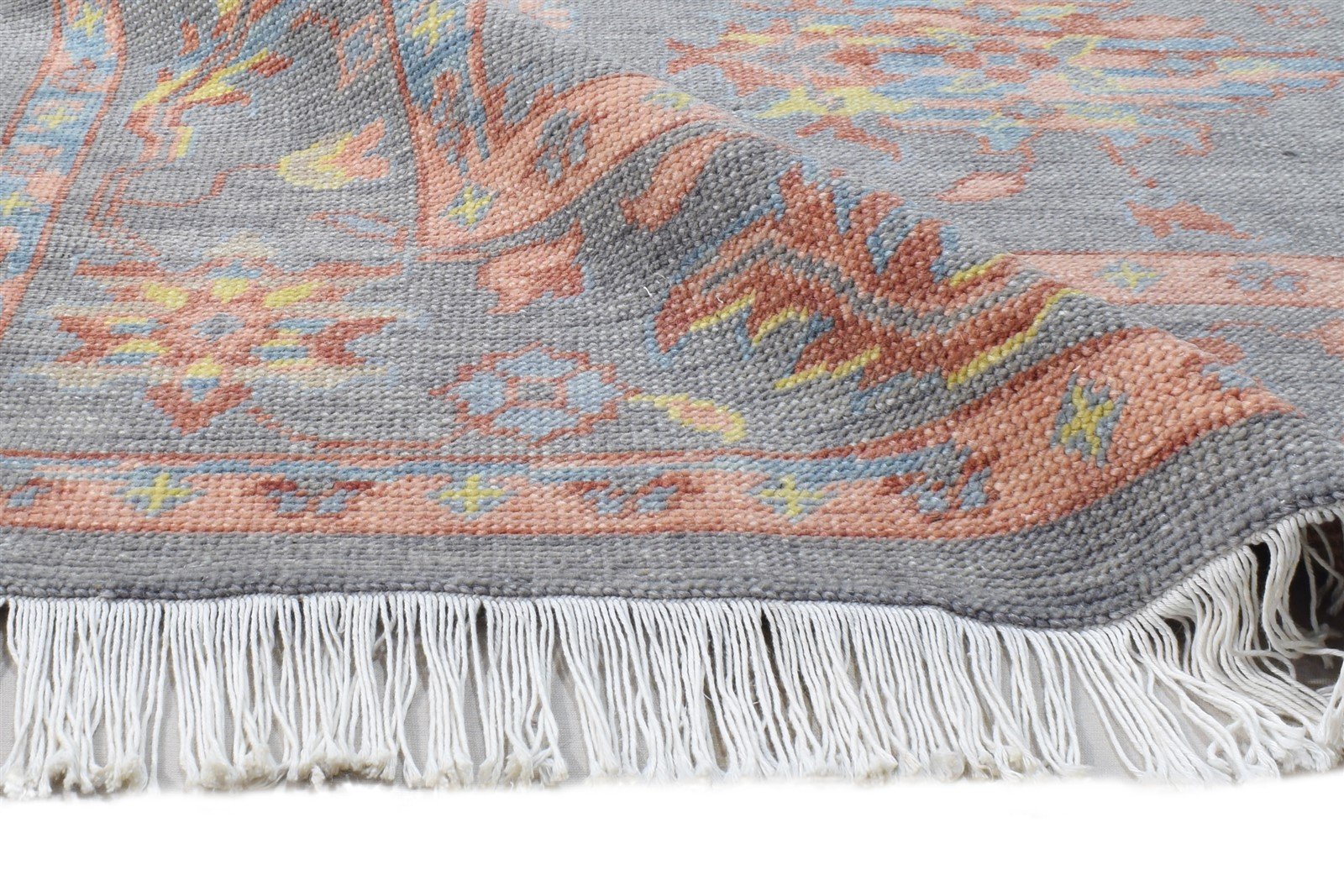 8' X 9' Rug Wool Grey Persian Hand Knotted Oushak Oriental Large Carpet Area Rug