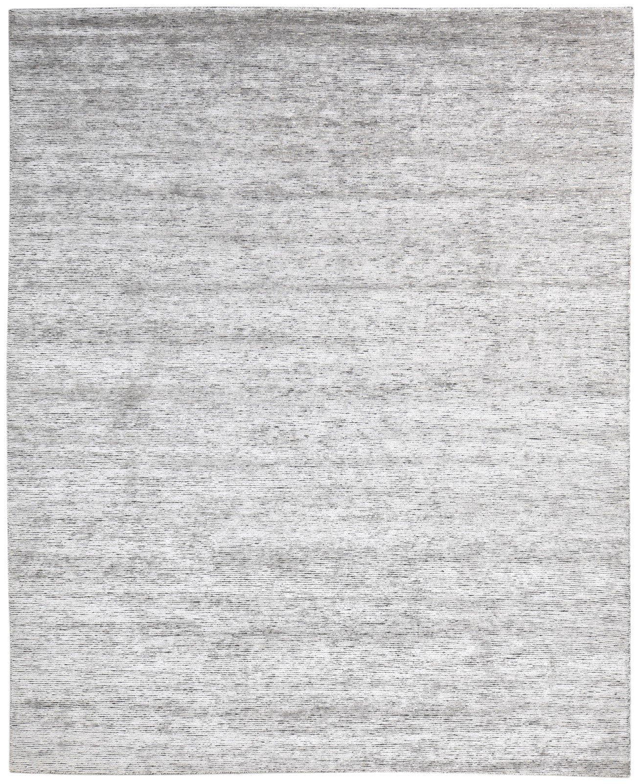 Wool / Silk Grey Rug 8X10 Modern Hand Knotted Scandinavian Solid Large Carpet Area Rug