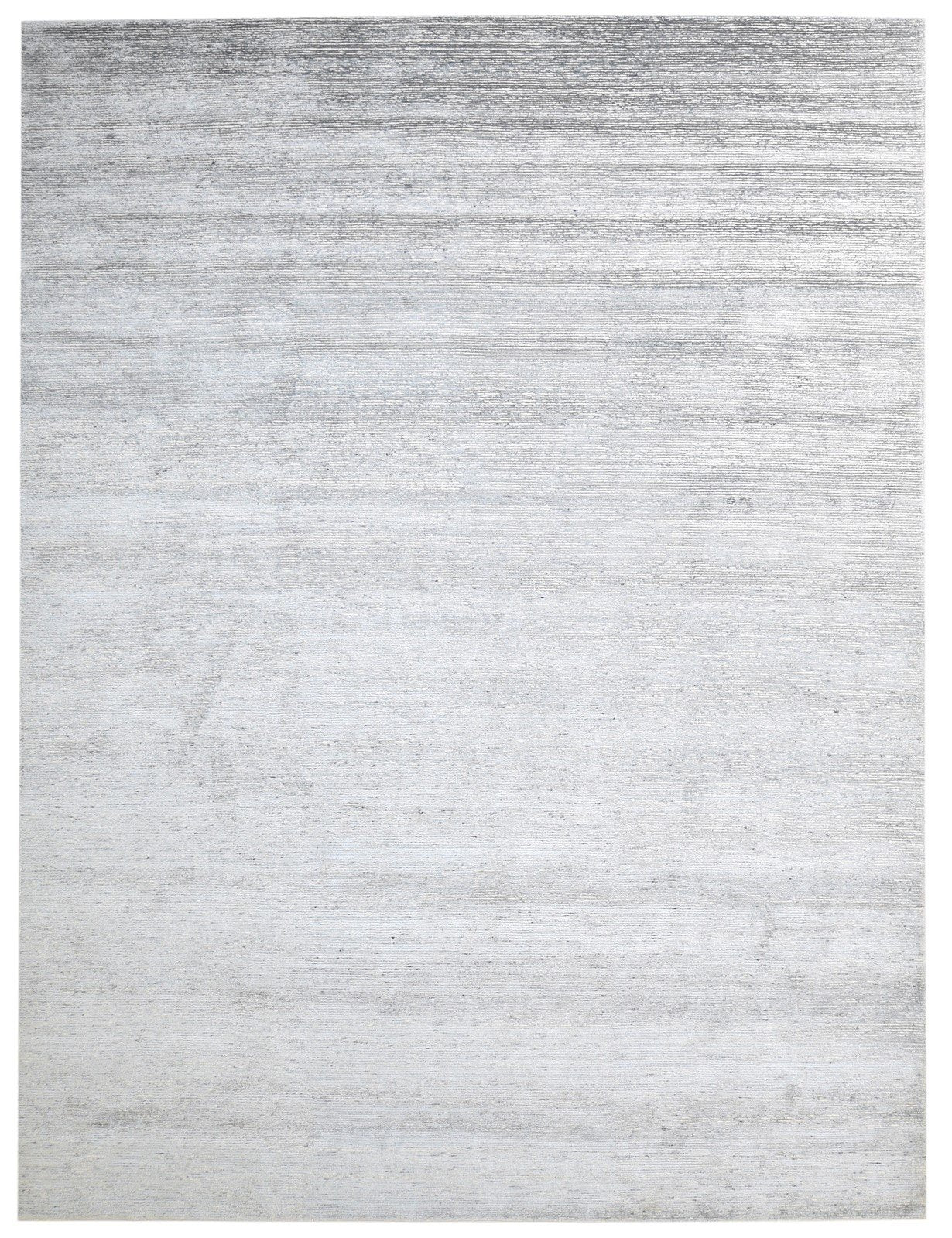 Grey Wool / Silk Rug 9X12 Modern Hand Knotted Scandinavian Solid Large Carpet Area Rug