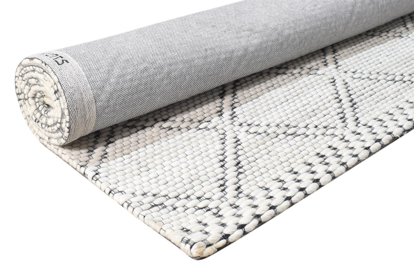 5' X 8' Rug Wool Cream Modern Jacquard Loom Scandinavian Nordic Room Size Carpet Area Rug