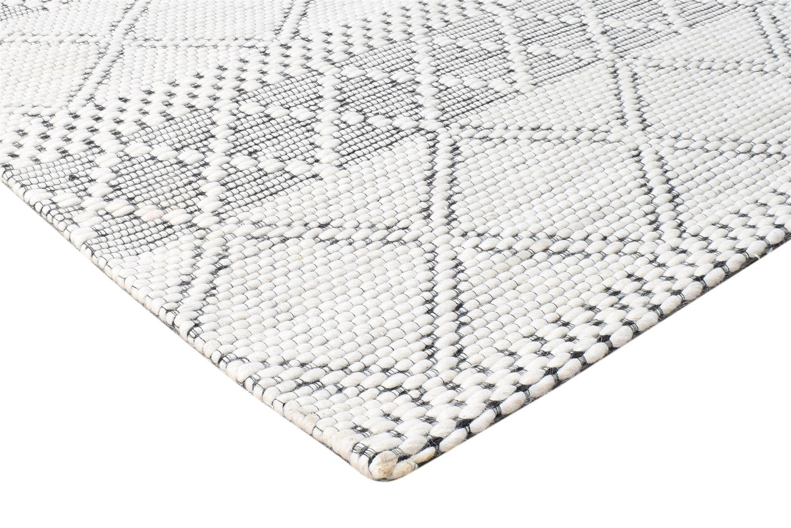 5' X 8' Rug Wool Cream Modern Jacquard Loom Scandinavian Nordic Room Size Carpet Area Rug