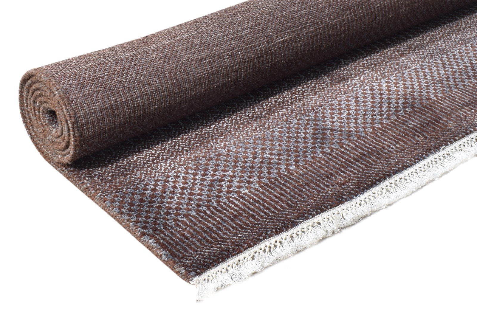 Hand Knotted Brown Wool Rug 4' X 6' Modern Agra Grass Trellis Room Size Carpet Area Rug