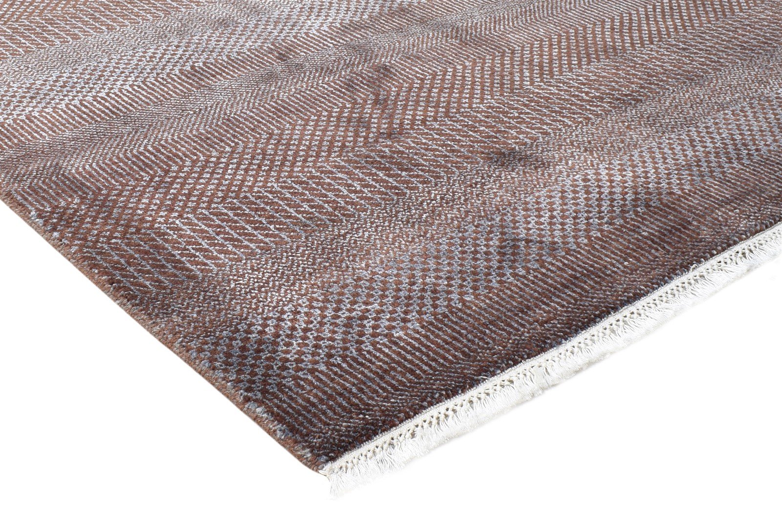 Hand Knotted Brown Wool Rug 4' X 6' Modern Agra Grass Trellis Room Size Carpet Area Rug