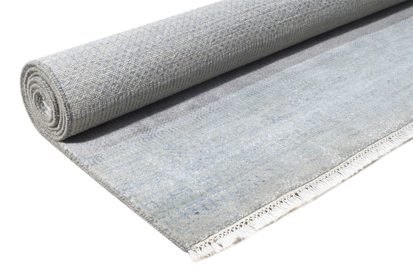 Hand Knotted Grey Wool Rug 5' X 7' Modern Agra Grass Trellis Room Size Carpet Area Rug
