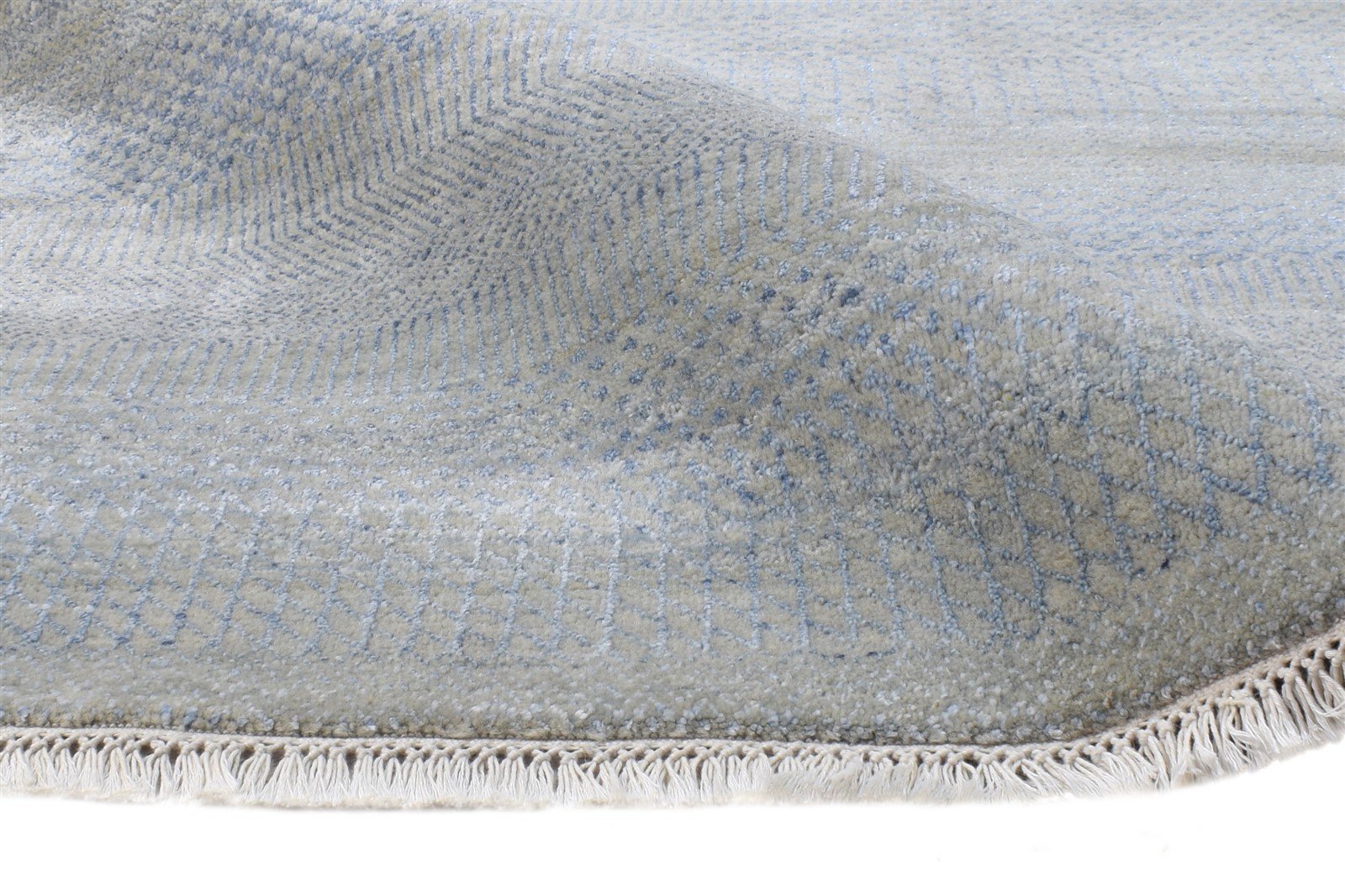 Hand Knotted Grey Wool Rug 5' X 7' Modern Agra Grass Trellis Room Size Carpet Area Rug