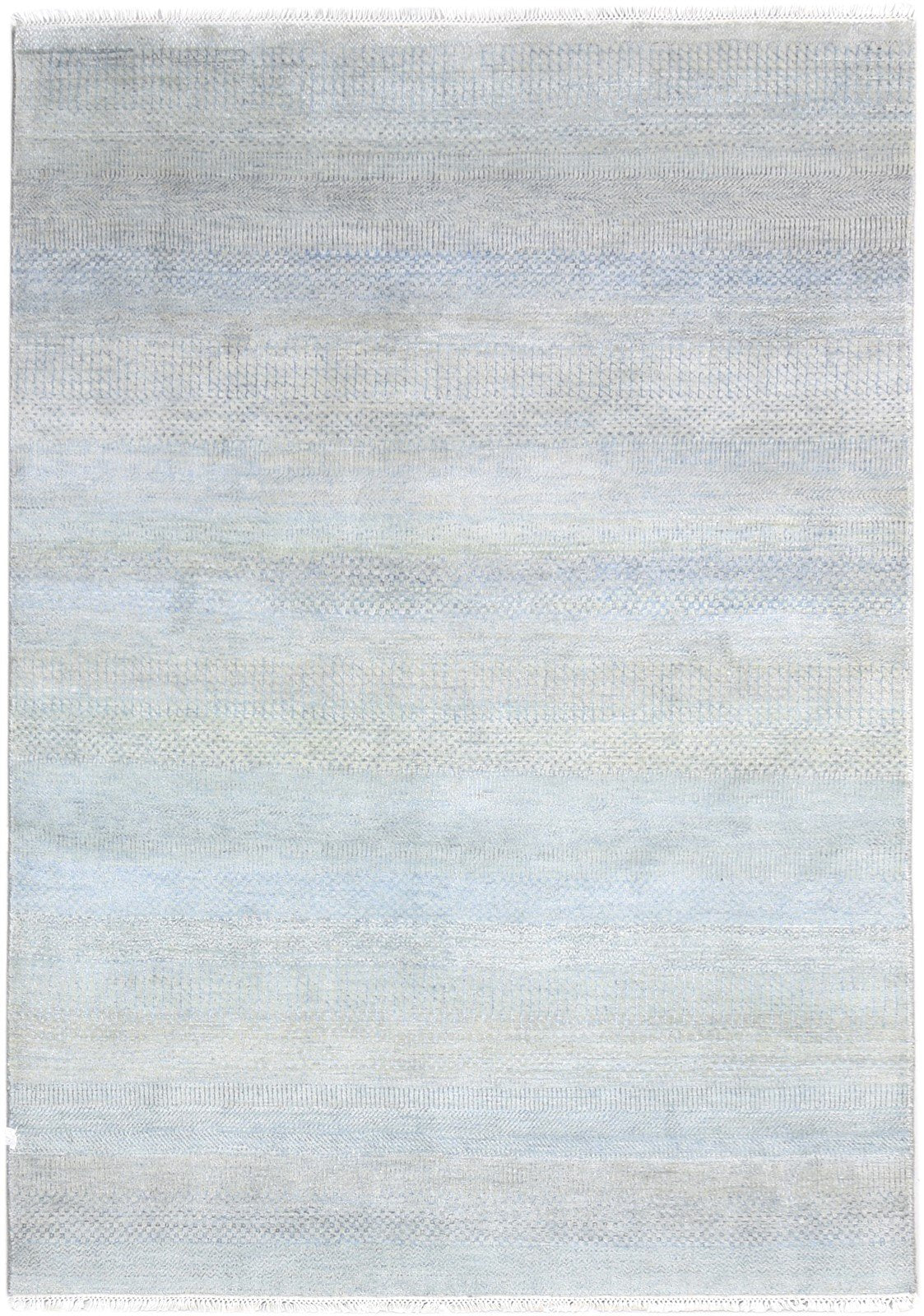 Hand Knotted Grey Wool Rug 5' X 7' Modern Agra Grass Trellis Room Size Carpet Area Rug