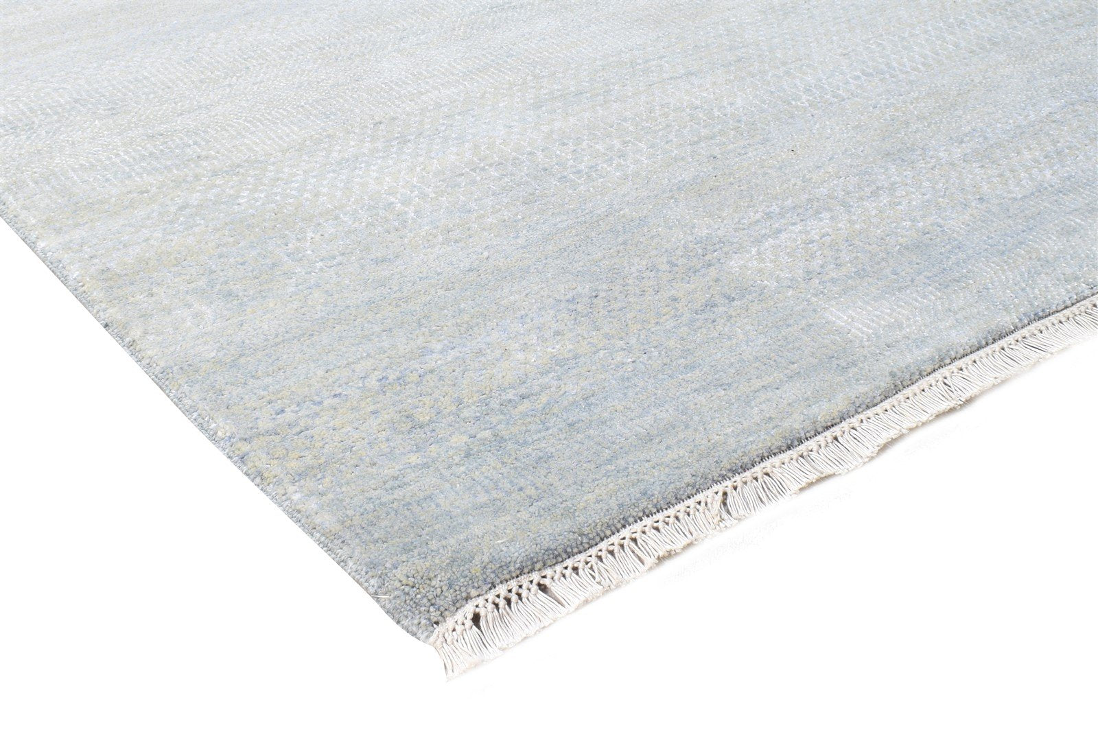 Wool Blue Rug 8' X 10' Modern Hand Knotted Agra Grass Trellis Large Carpet Area Rug