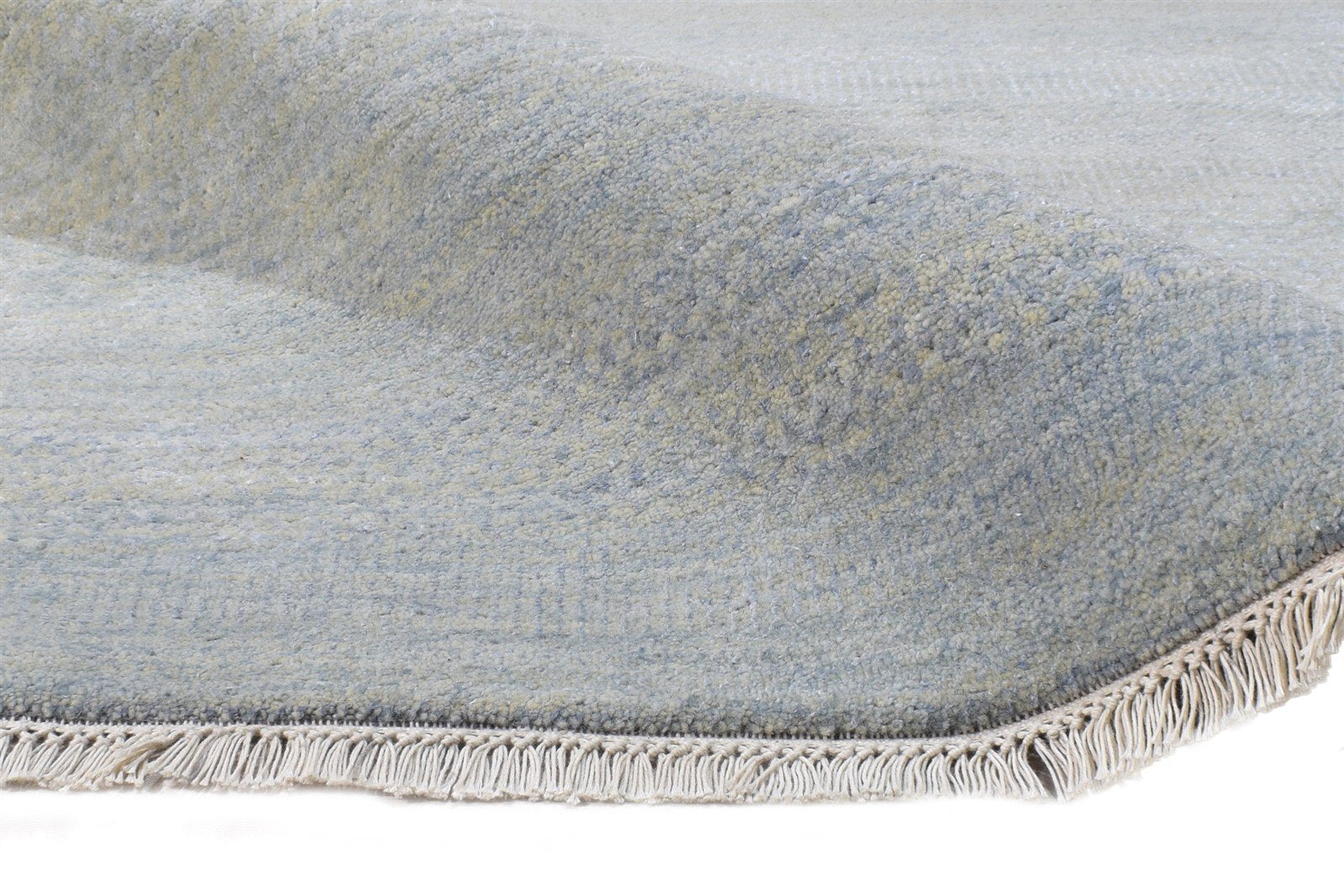 Wool Blue Rug 8' X 10' Modern Hand Knotted Agra Grass Trellis Large Carpet Area Rug