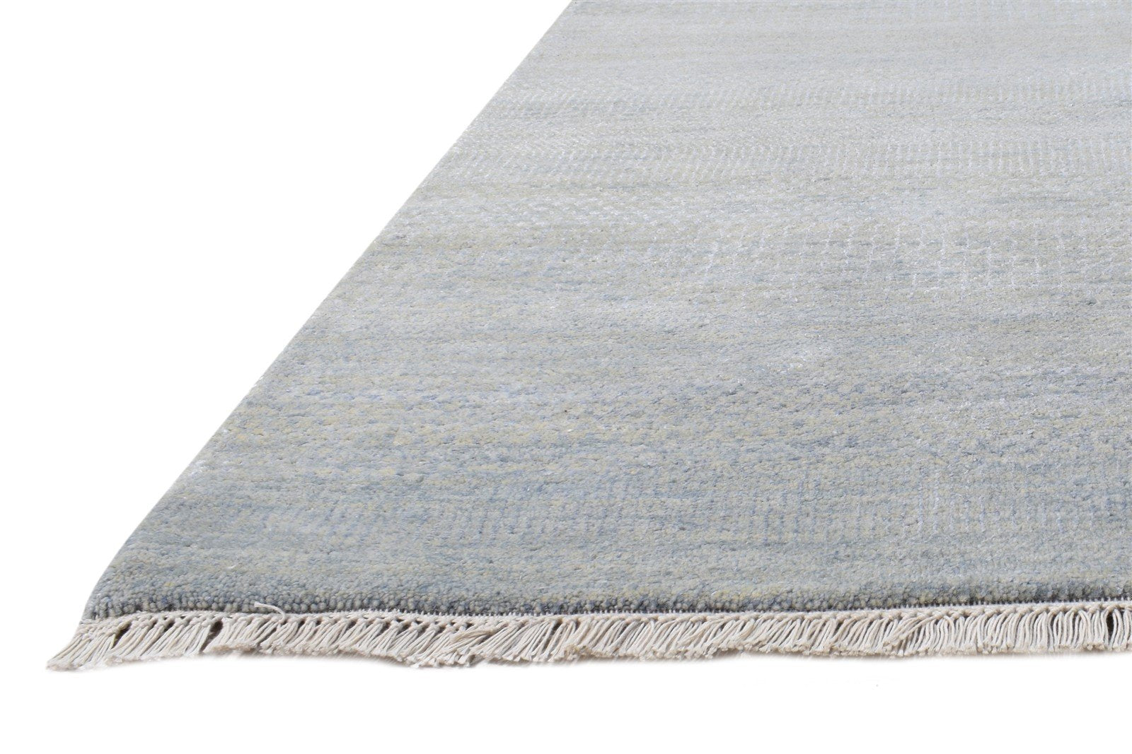 Wool Blue Rug 8' X 10' Modern Hand Knotted Agra Grass Trellis Large Carpet Area Rug
