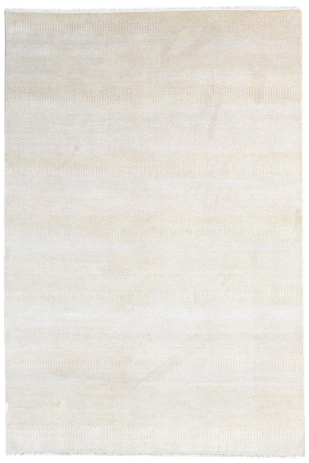Beige Wool Rug 6' X 9' Modern Hand Knotted Agra Grass Trellis Room Size Carpet Area Rug