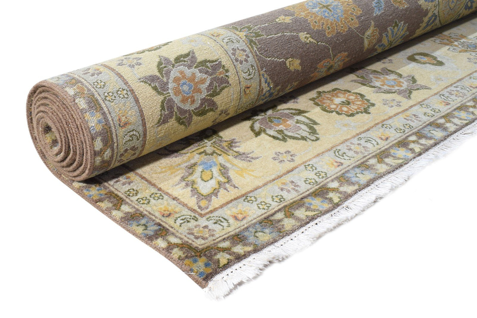 Wool Brown Rug 8' X 10' Persian Hand Knotted Oushak Oriental Large Carpet Area Rug