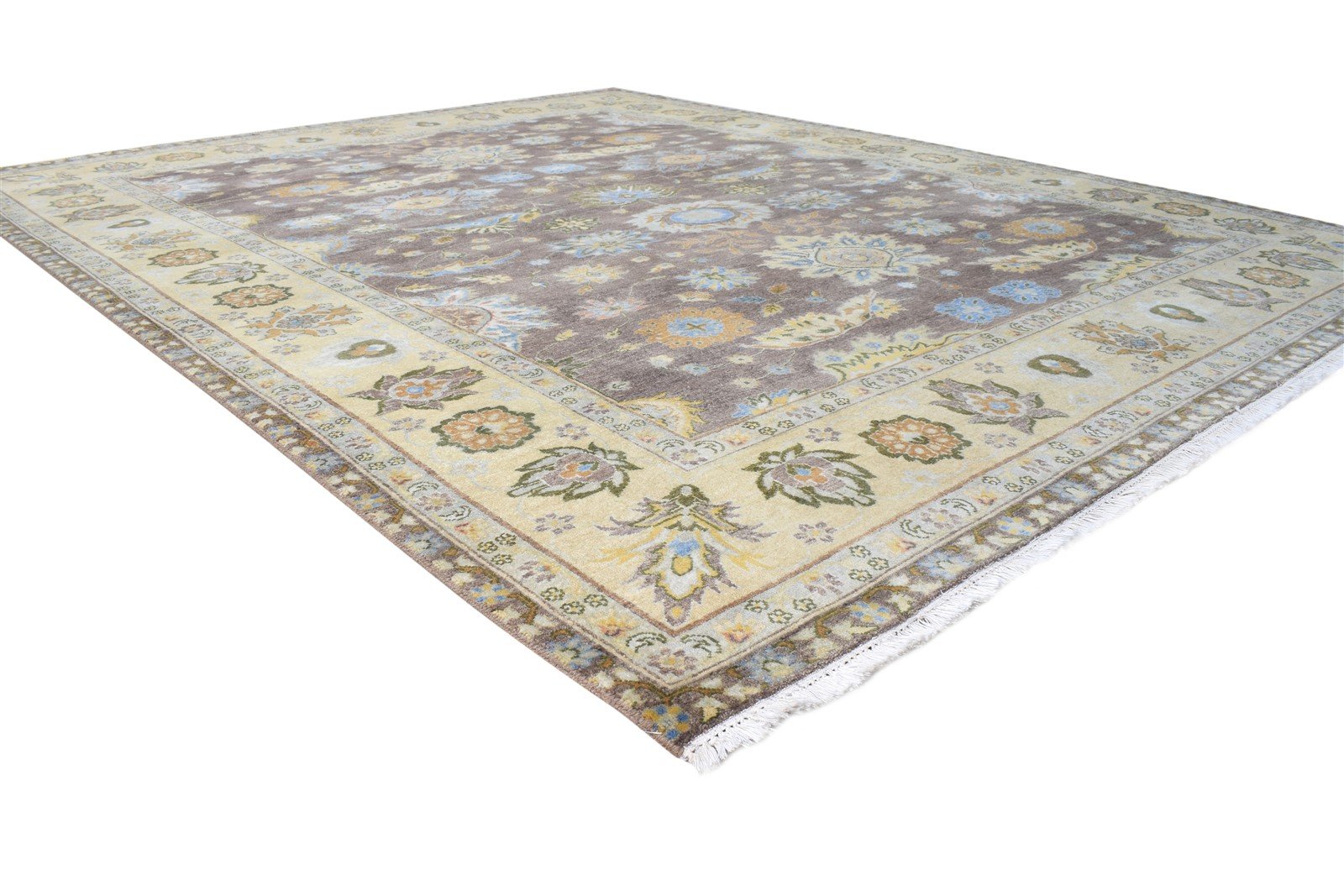 Wool Brown Rug 8' X 10' Persian Hand Knotted Oushak Oriental Large Carpet Area Rug
