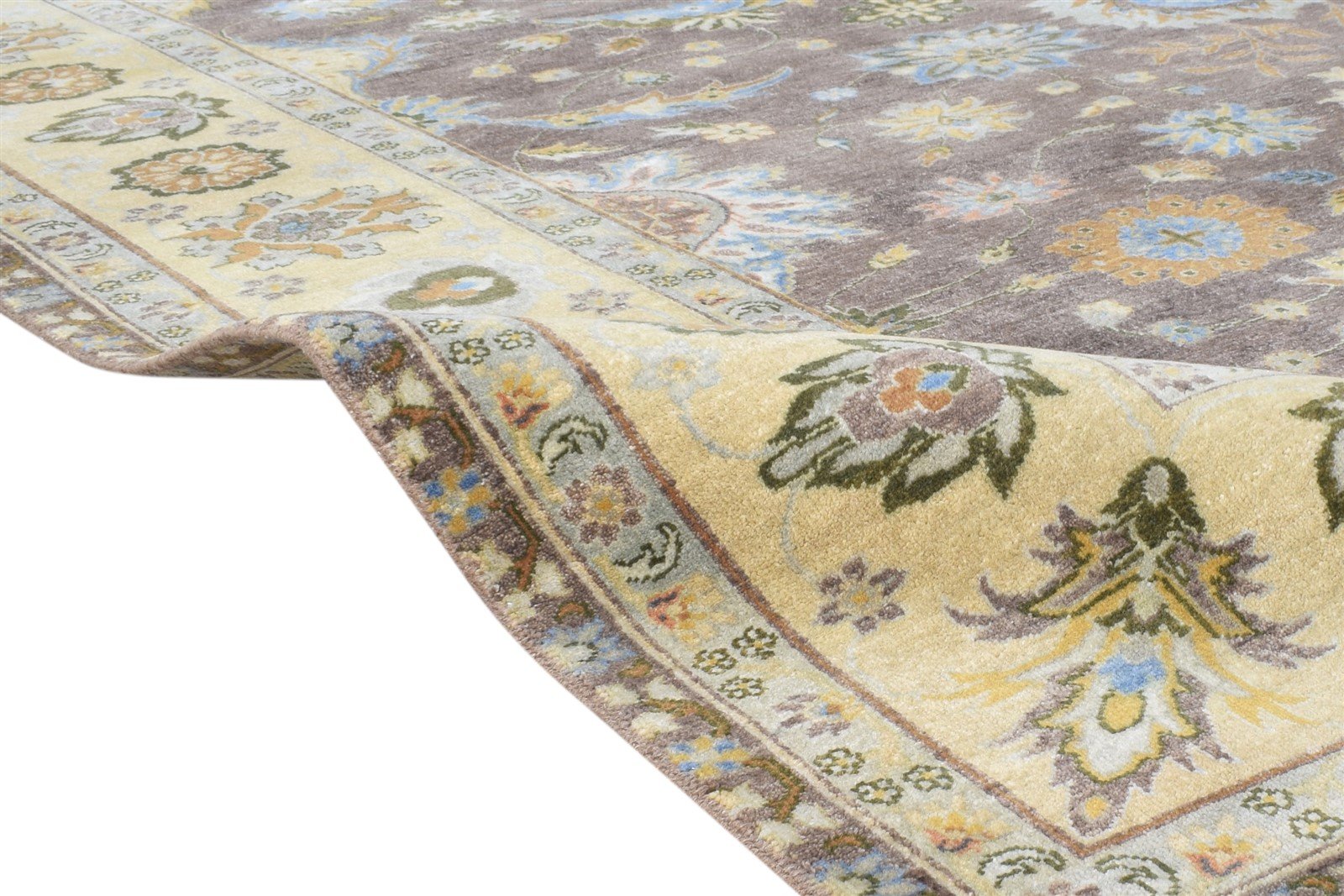Wool Brown Rug 8' X 10' Persian Hand Knotted Oushak Oriental Large Carpet Area Rug