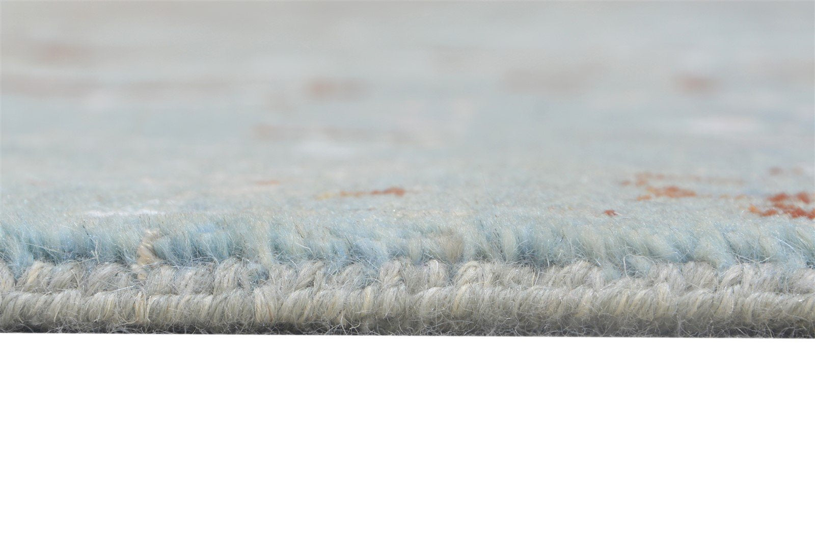 5X7 Rug Wool / Silk Blue Modern Hand Knotted European Abstract Room Size Carpet Area Rug