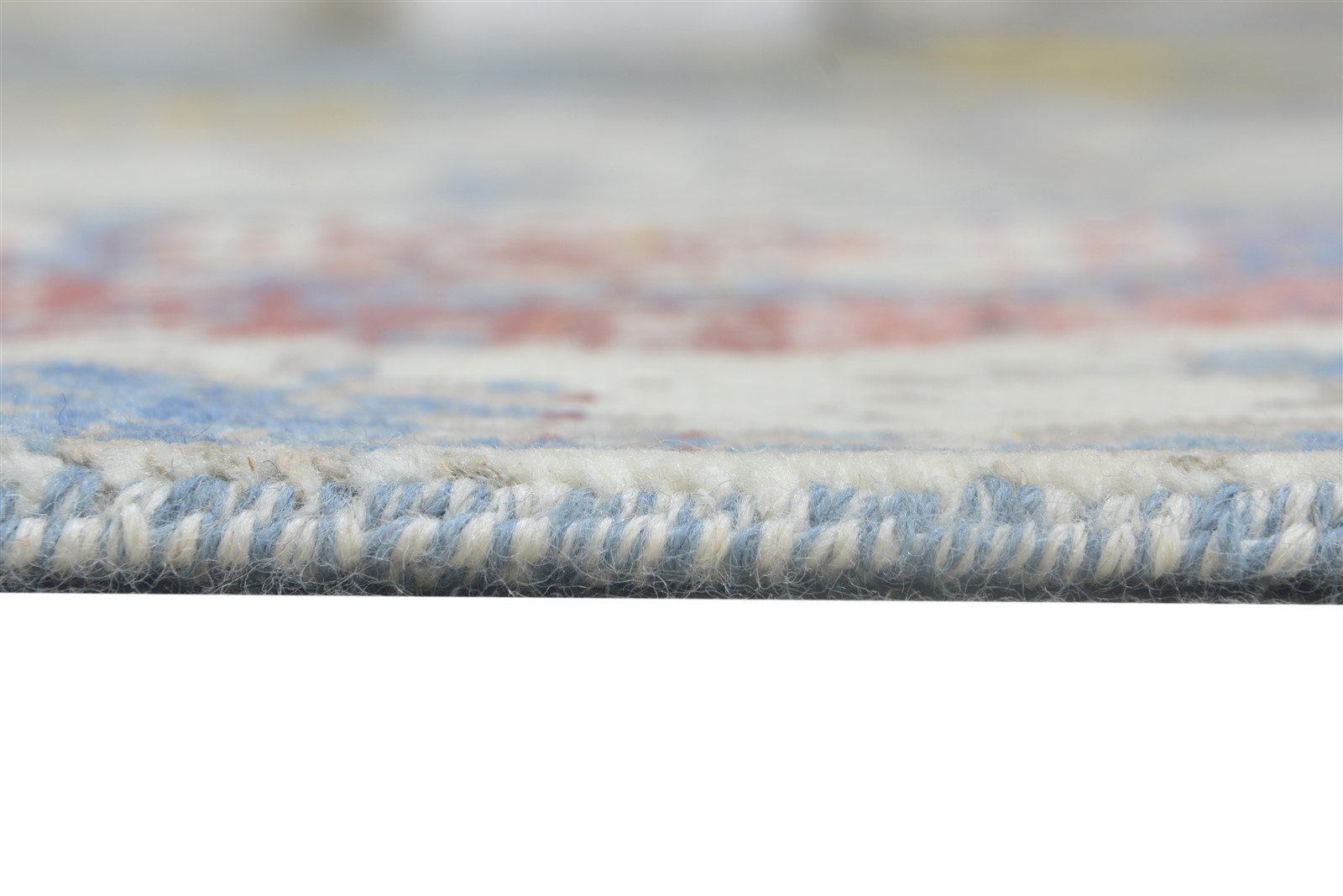 Hand Knotted Blue Wool / Silk Rug 8X10 Modern American Abstract Large Carpet Area Rug
