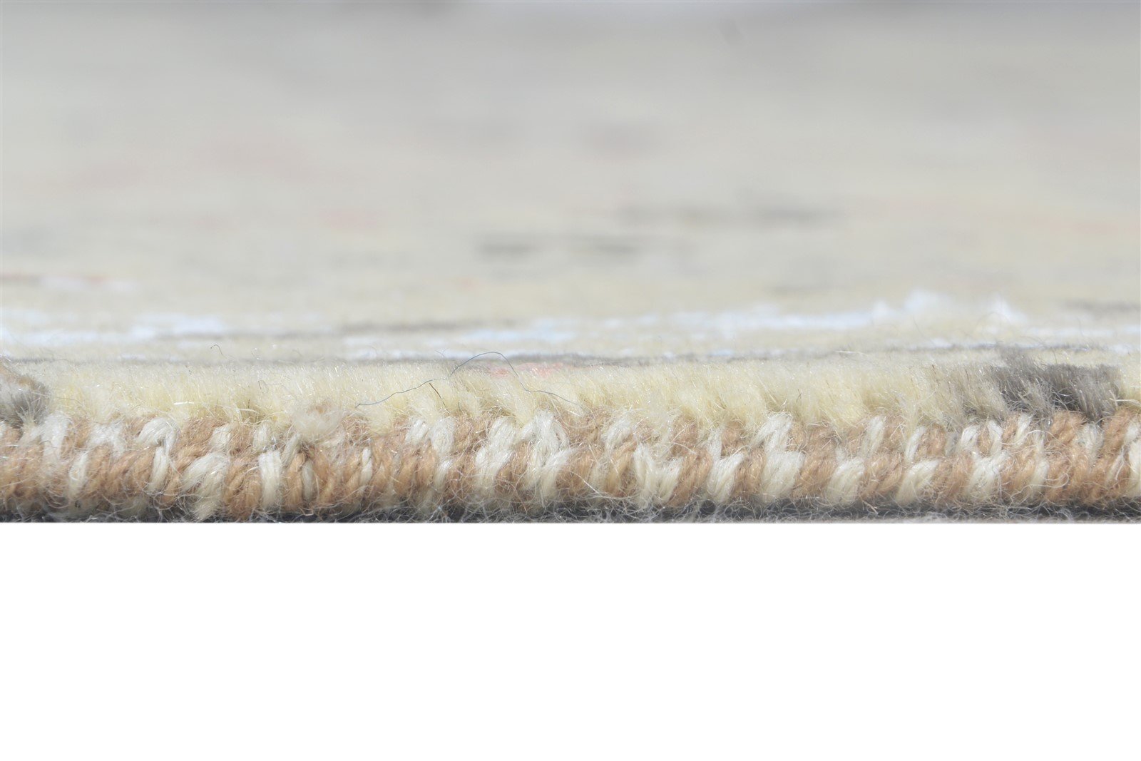 Beige Wool / Silk Rug 6X9 Modern Hand Knotted Oriental Abstract Room Size Area Rug