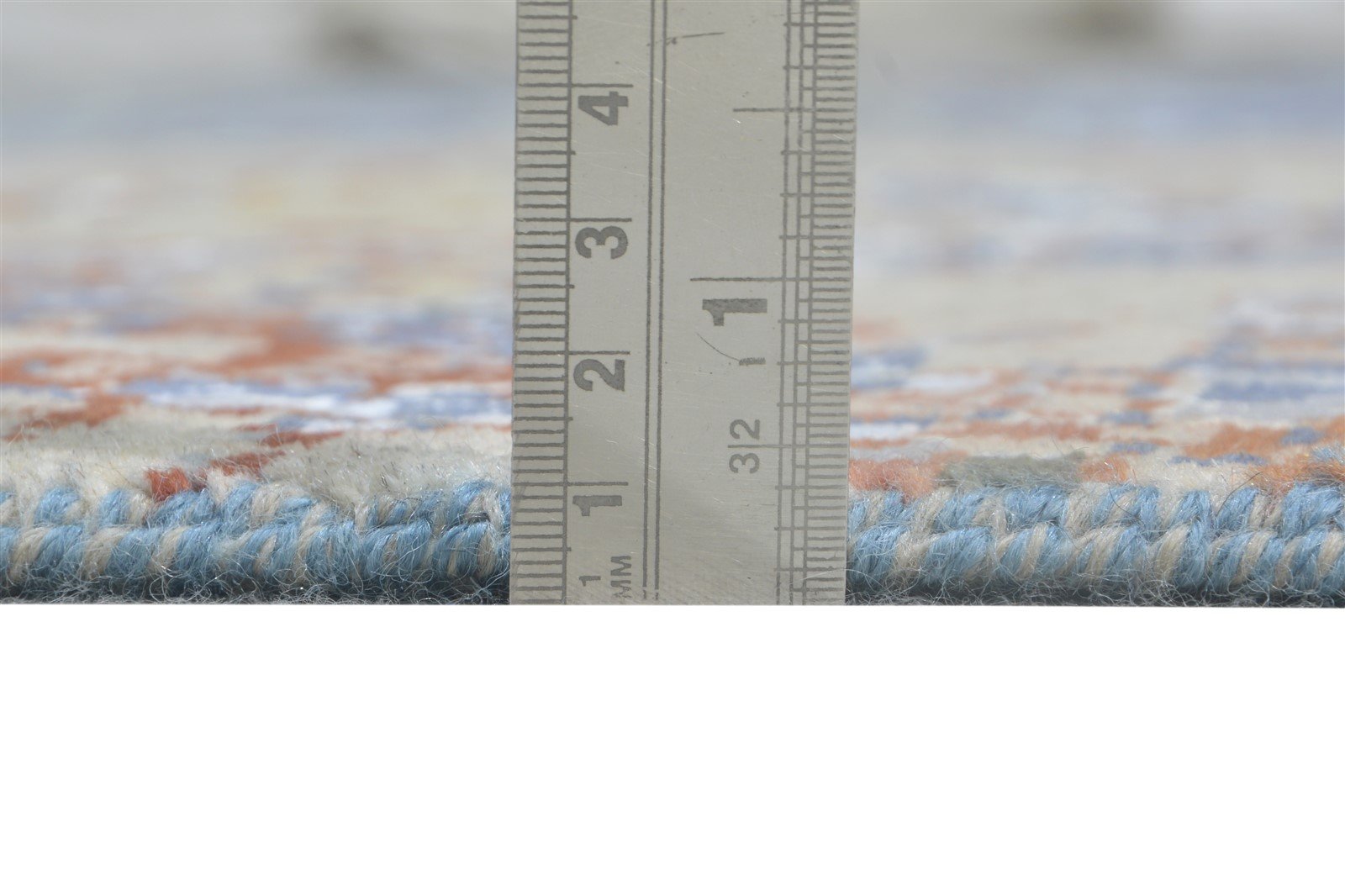 Beige Wool / Silk Rug 6X9 Modern Hand Knotted American Abstract Room Size Area Rug