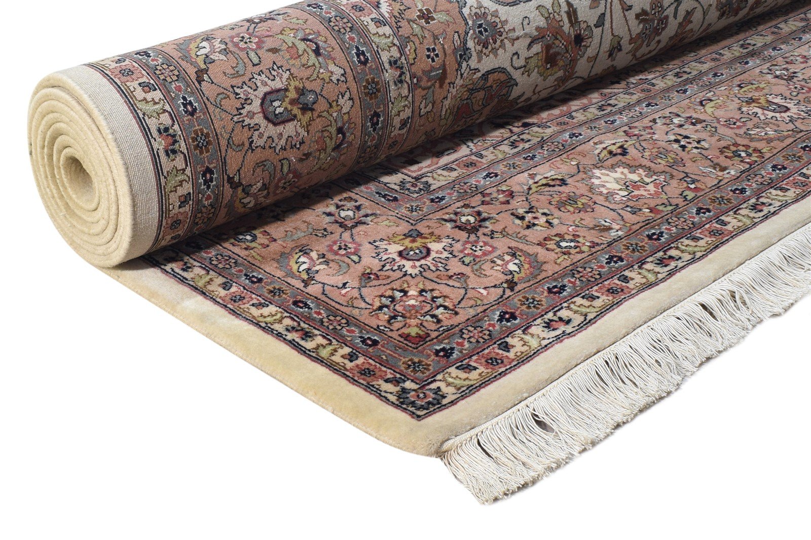 Ivory Wool Rug 8' X 11' Persian Hand Knotted Nain Oriental Large Carpet Area Rug