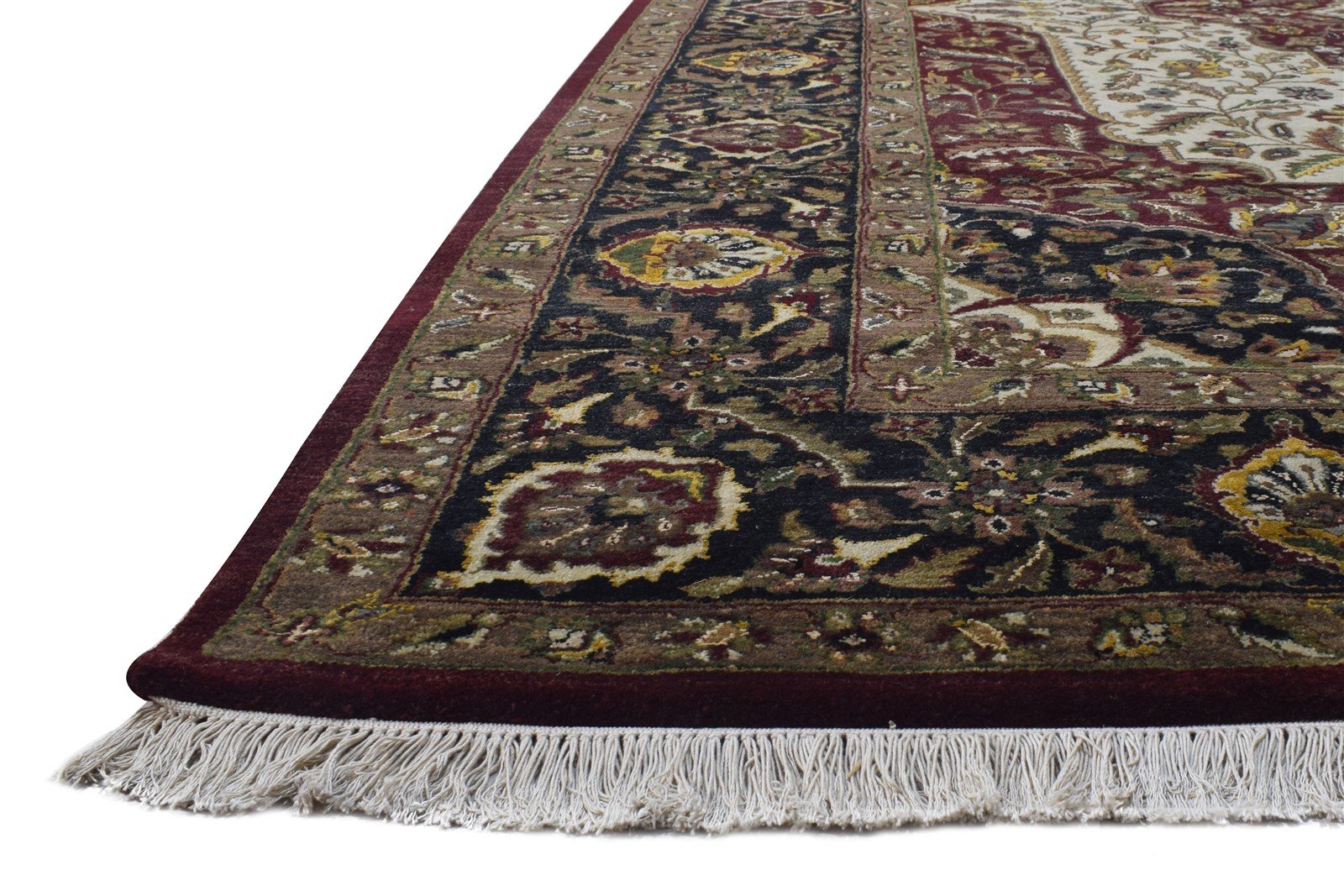 Wool Cream Rug 9' X 12' Persian Hand Knotted Mir Oriental Large Carpet Area Rug