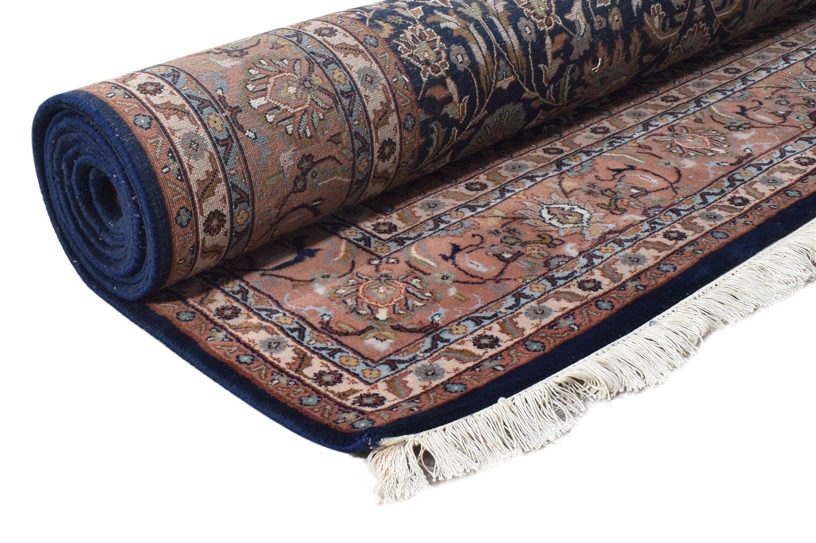 Hand Knotted Black Wool Rug 8' X 11' Persian Kashan Oriental Large Carpet Area Rug