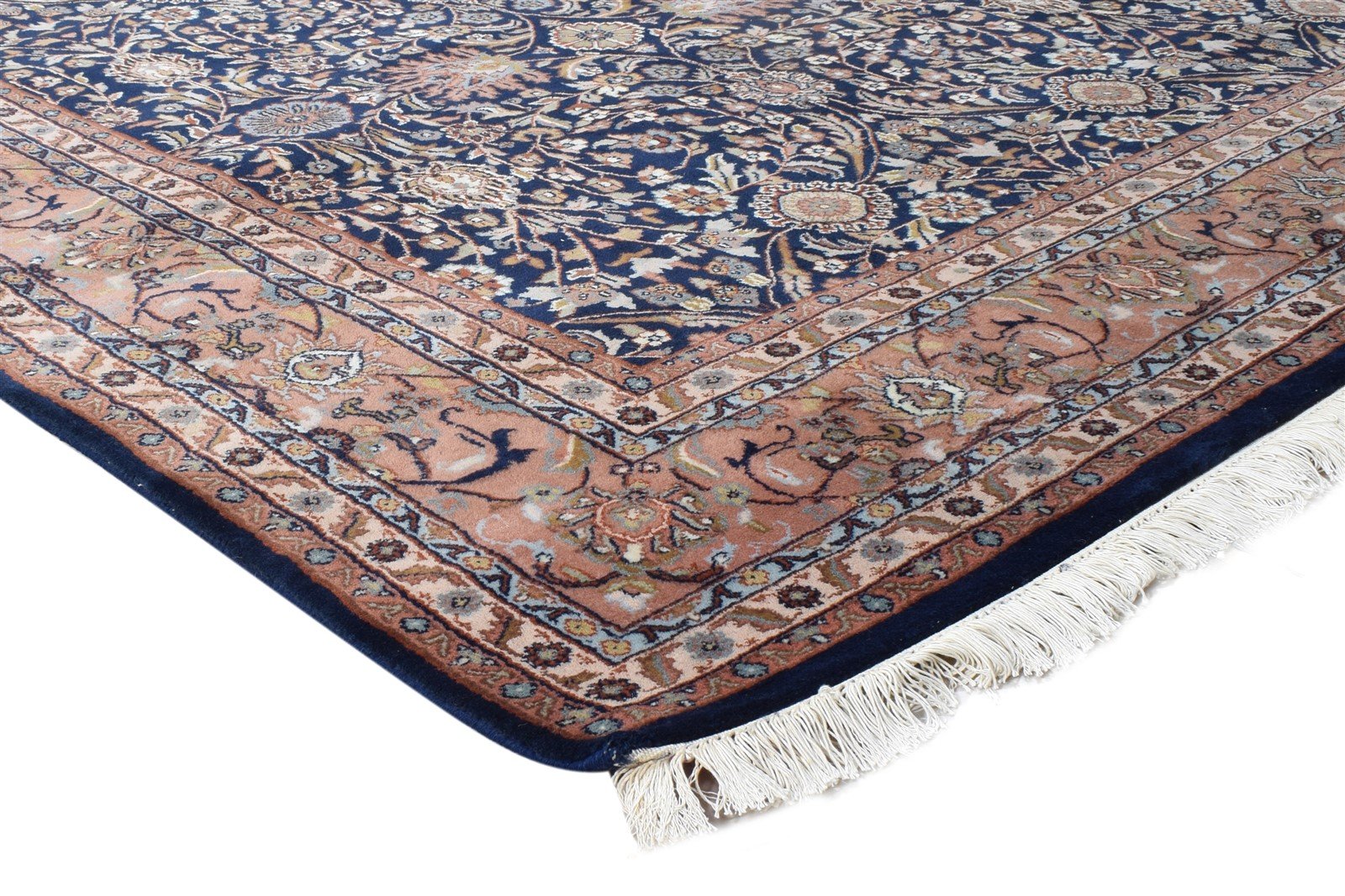 Hand Knotted Black Wool Rug 8' X 11' Persian Kashan Oriental Large Carpet Area Rug