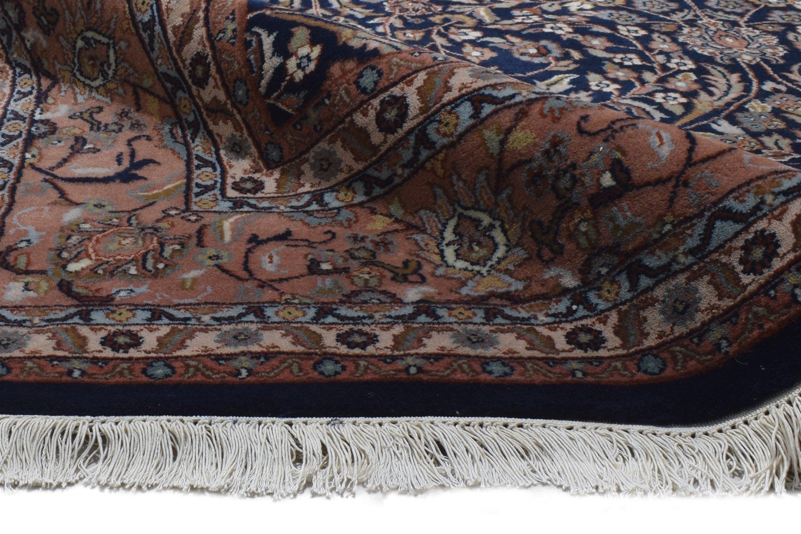 Hand Knotted Black Wool Rug 8' X 11' Persian Kashan Oriental Large Carpet Area Rug