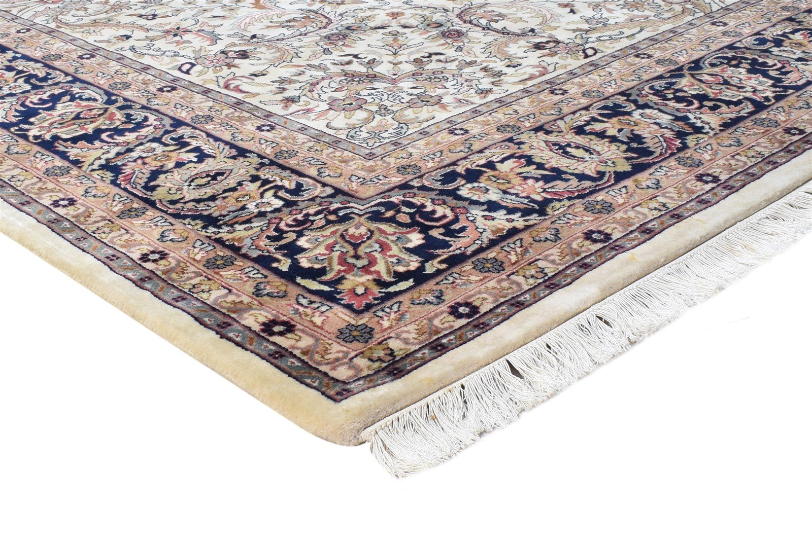 Wool Cream Rug 8' X 11' Persian Hand Knotted Kashan Oriental Large Carpet 7864637325461