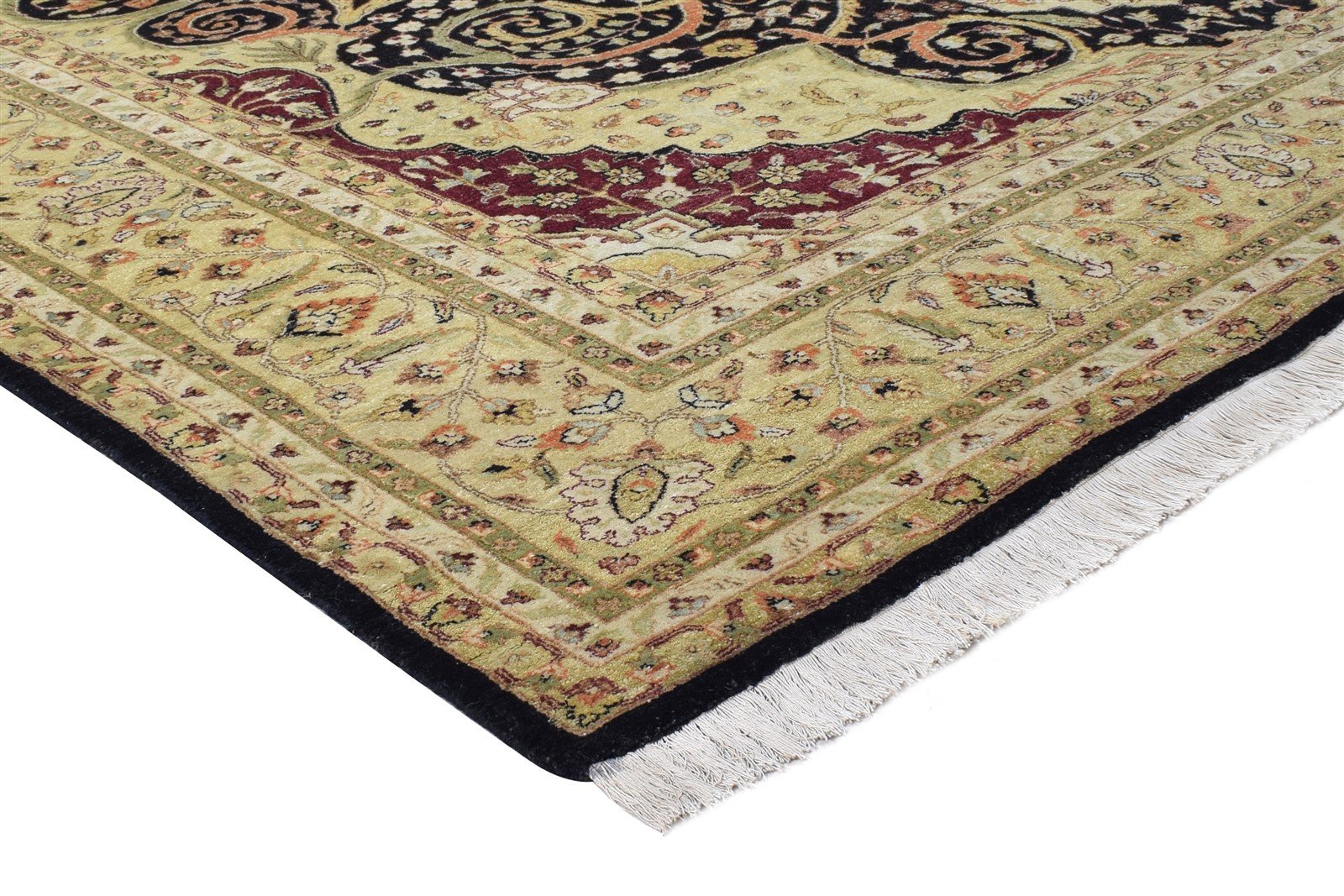 8' X 10' Rug Wool Black Persian Hand Knotted Khotan Oriental Large Carpet Area Rug