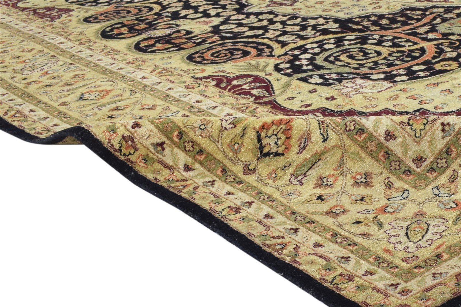 8' X 10' Rug Wool Black Persian Hand Knotted Khotan Oriental Large Carpet Area Rug