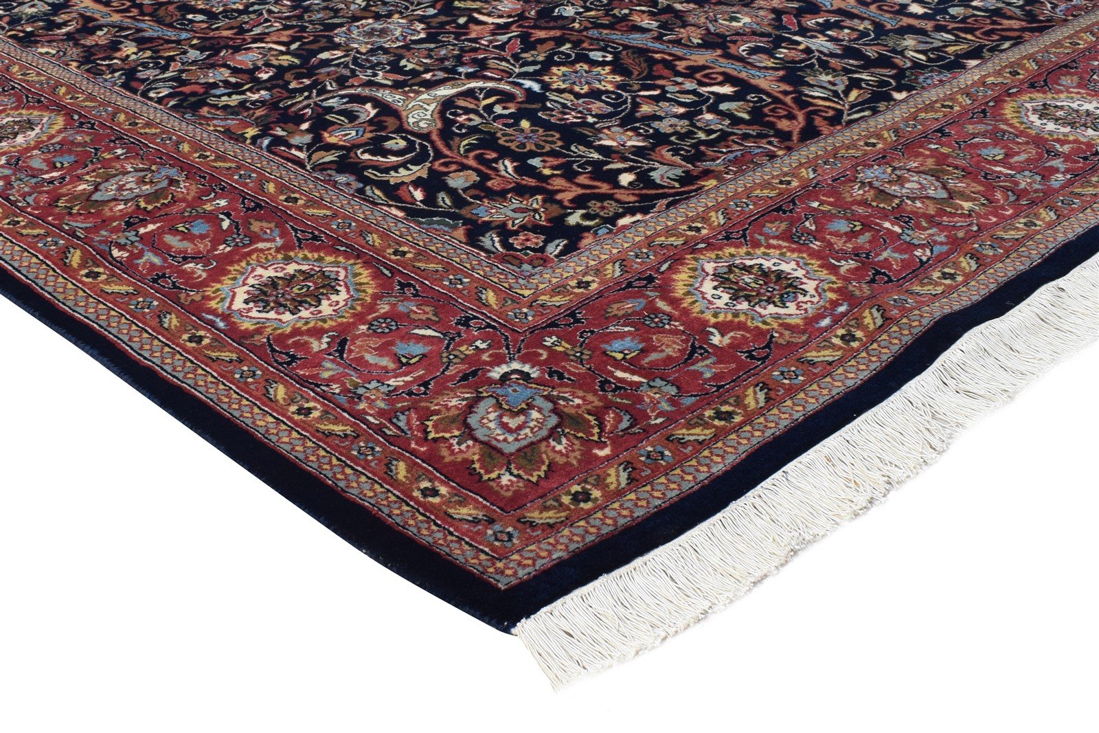 Wool Black Rug 7' X 10' Persian Hand Knotted Kashan Oriental Large Carpet Area Rug
