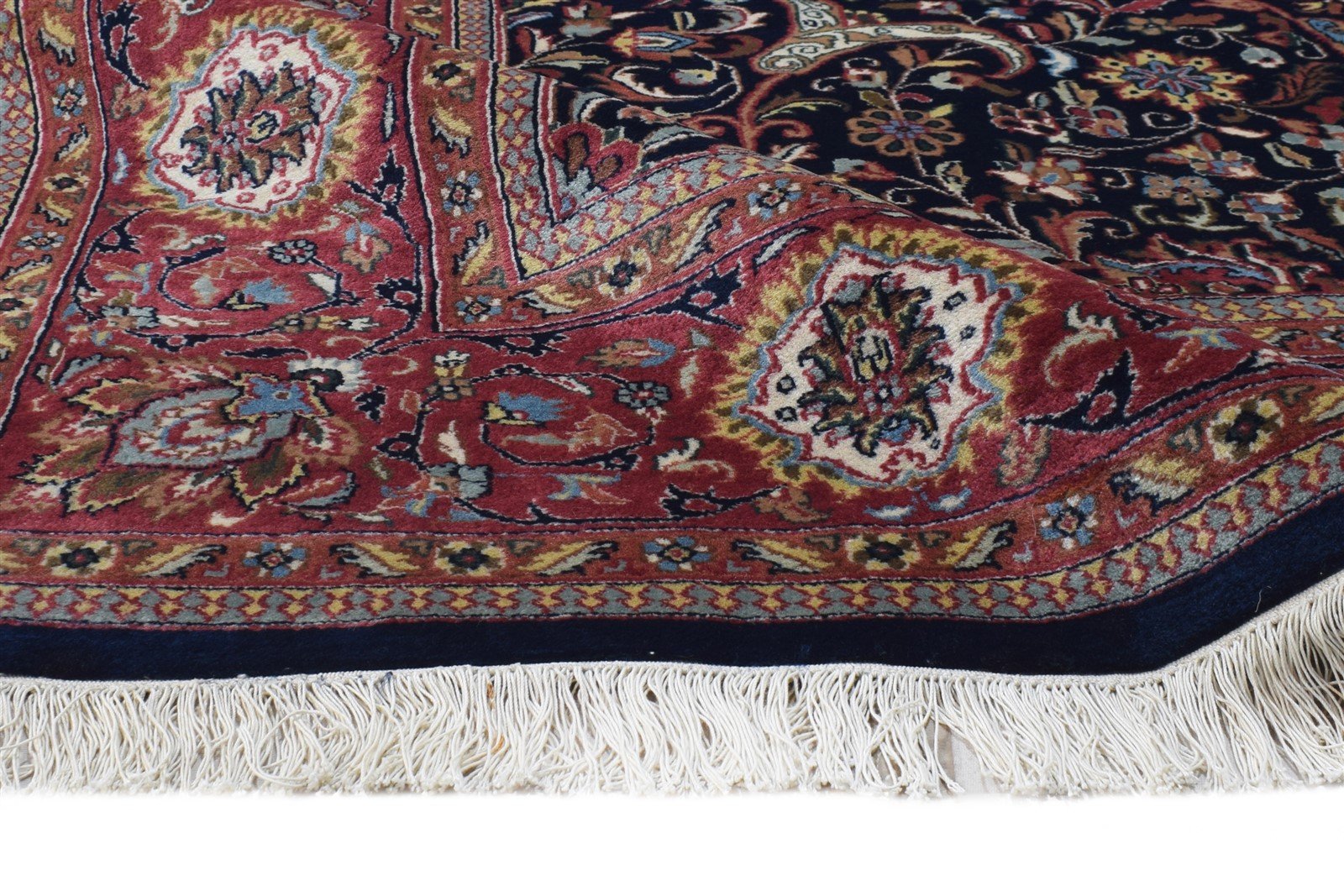 Wool Black Rug 7' X 10' Persian Hand Knotted Kashan Oriental Large Carpet Area Rug