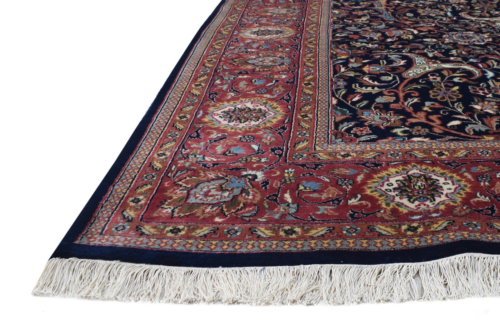 Wool Black Rug 7' X 10' Persian Hand Knotted Kashan Oriental Large Carpet Area Rug