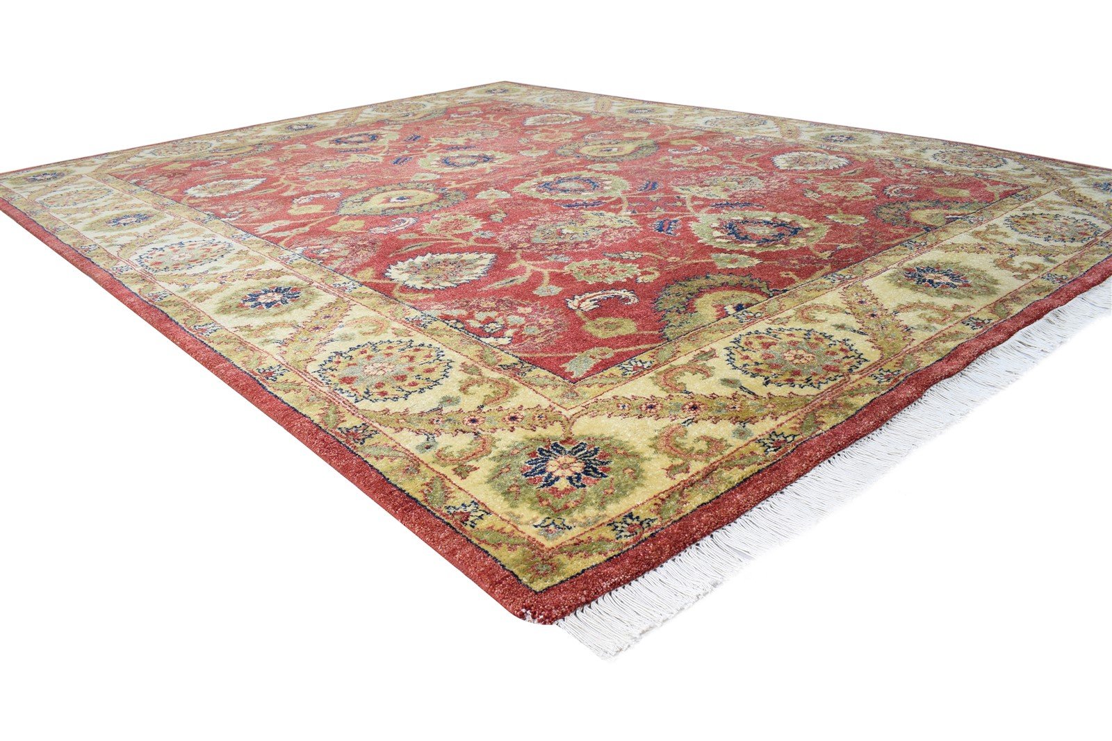 Wool Red Rug 8' X 10' Persian Hand Knotted Kashan Oriental Large Carpet Area Rug