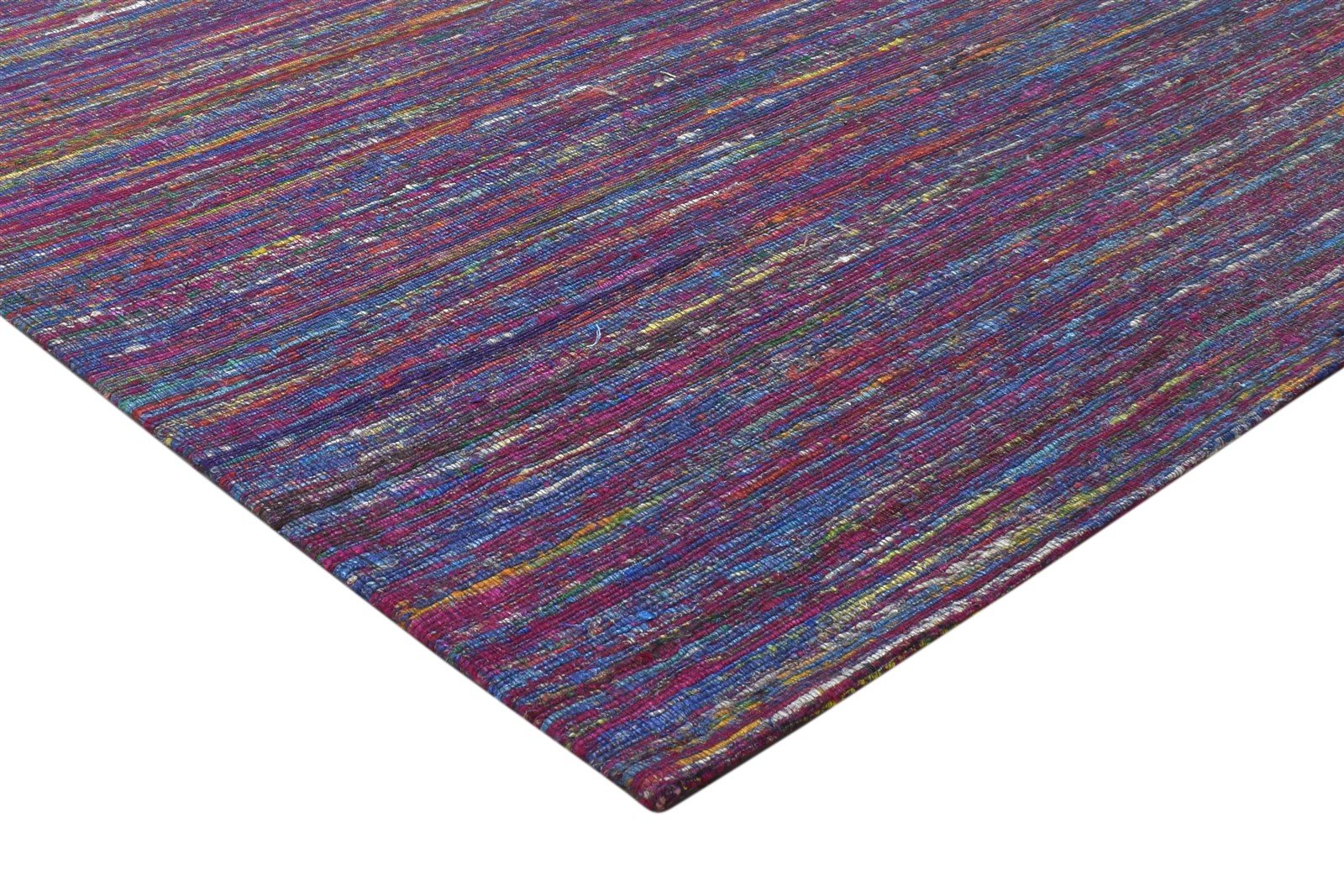 5' X 8' Rug Silk Purple Modern Hand Woven Bohemian Striped Room Size Carpet Area Rug